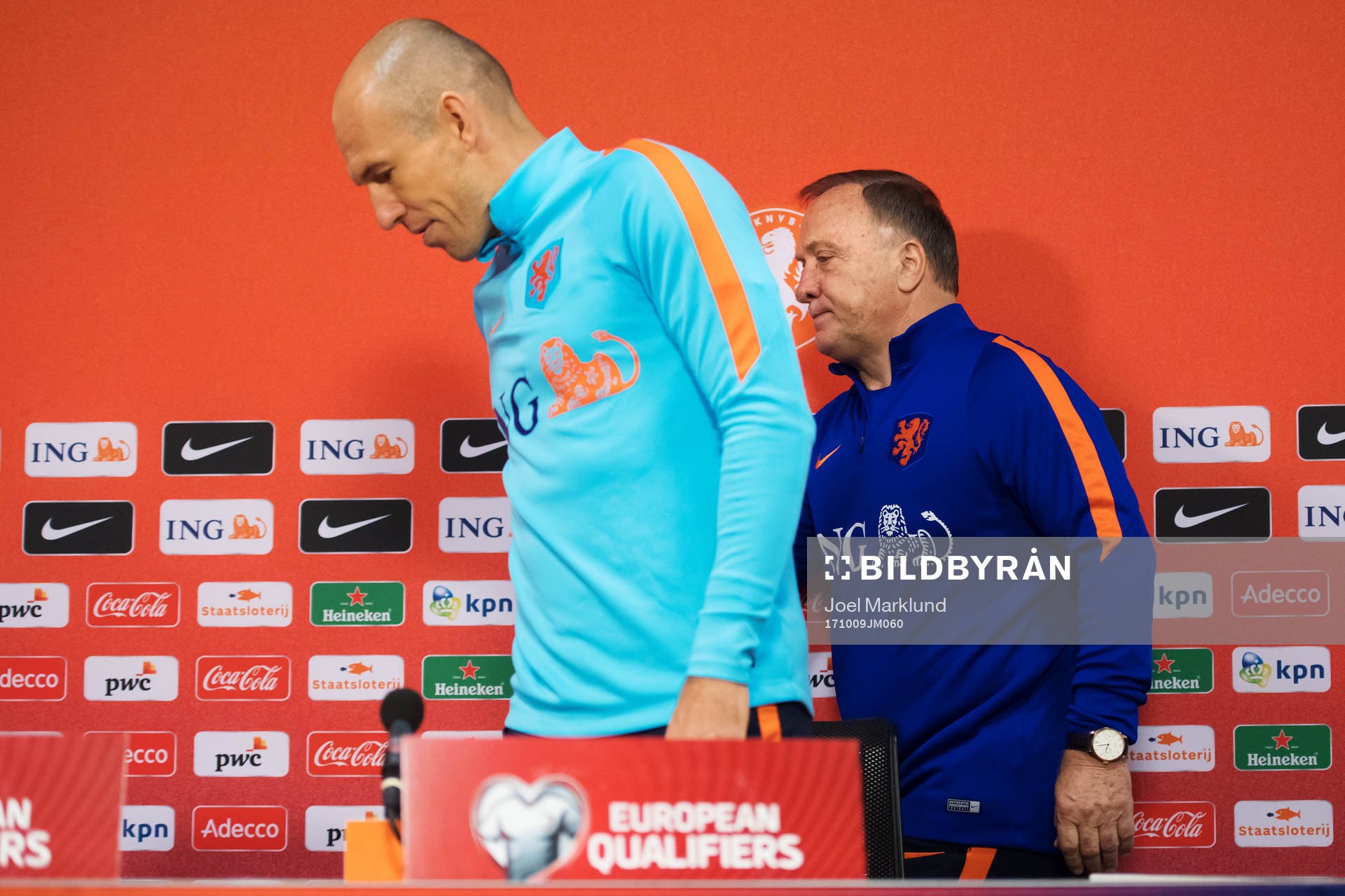 Arjen Robben och förbundskapten Dick Advocaat