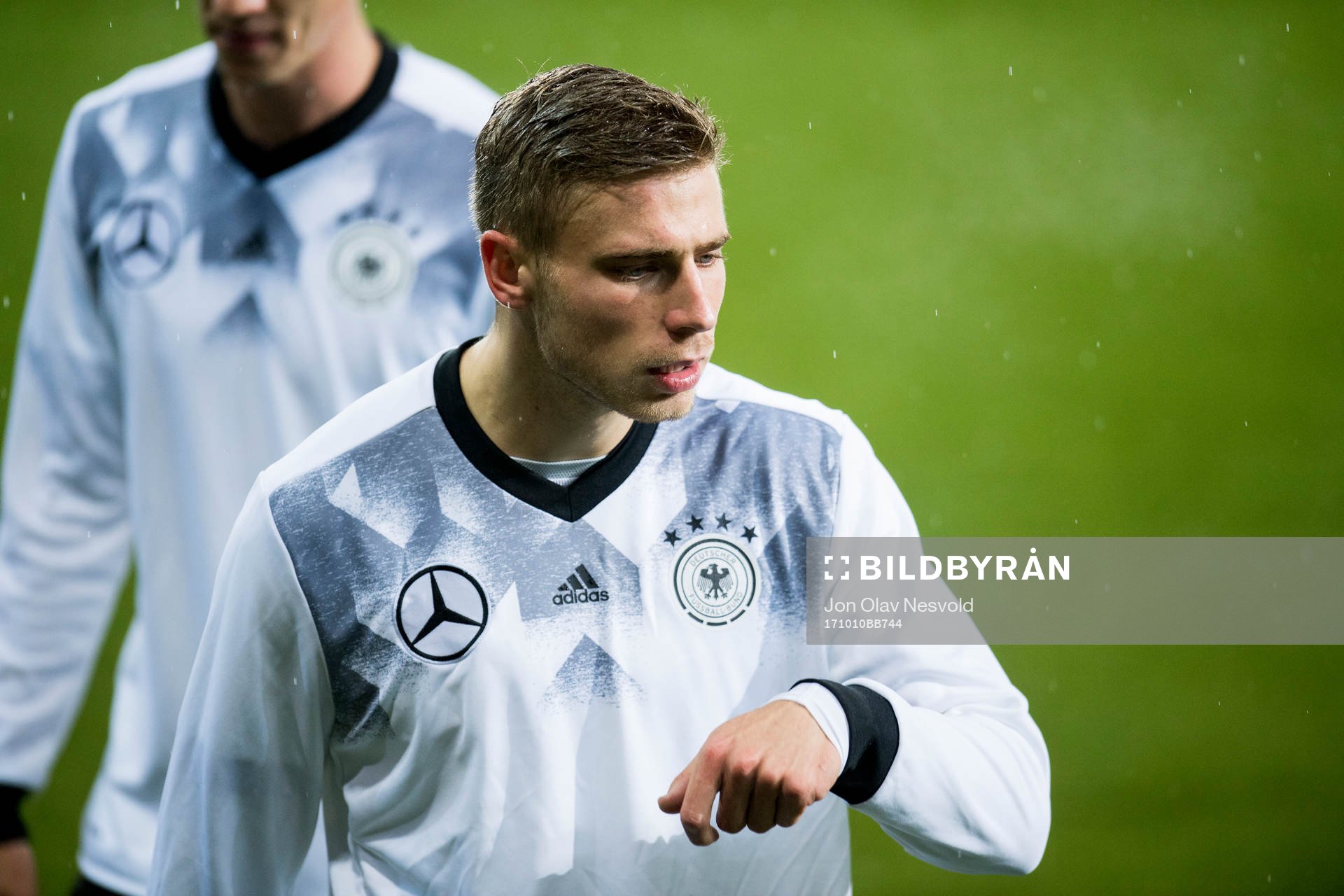 Felix Platte of Germany during warm up ahead of the UEFA European Under-21 Qualifier match between Norway and Germany on October 10, 2017 in Drammen.