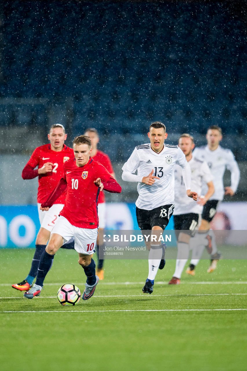 Martin Ødegaard of Norway and Maximilian Eggestein of