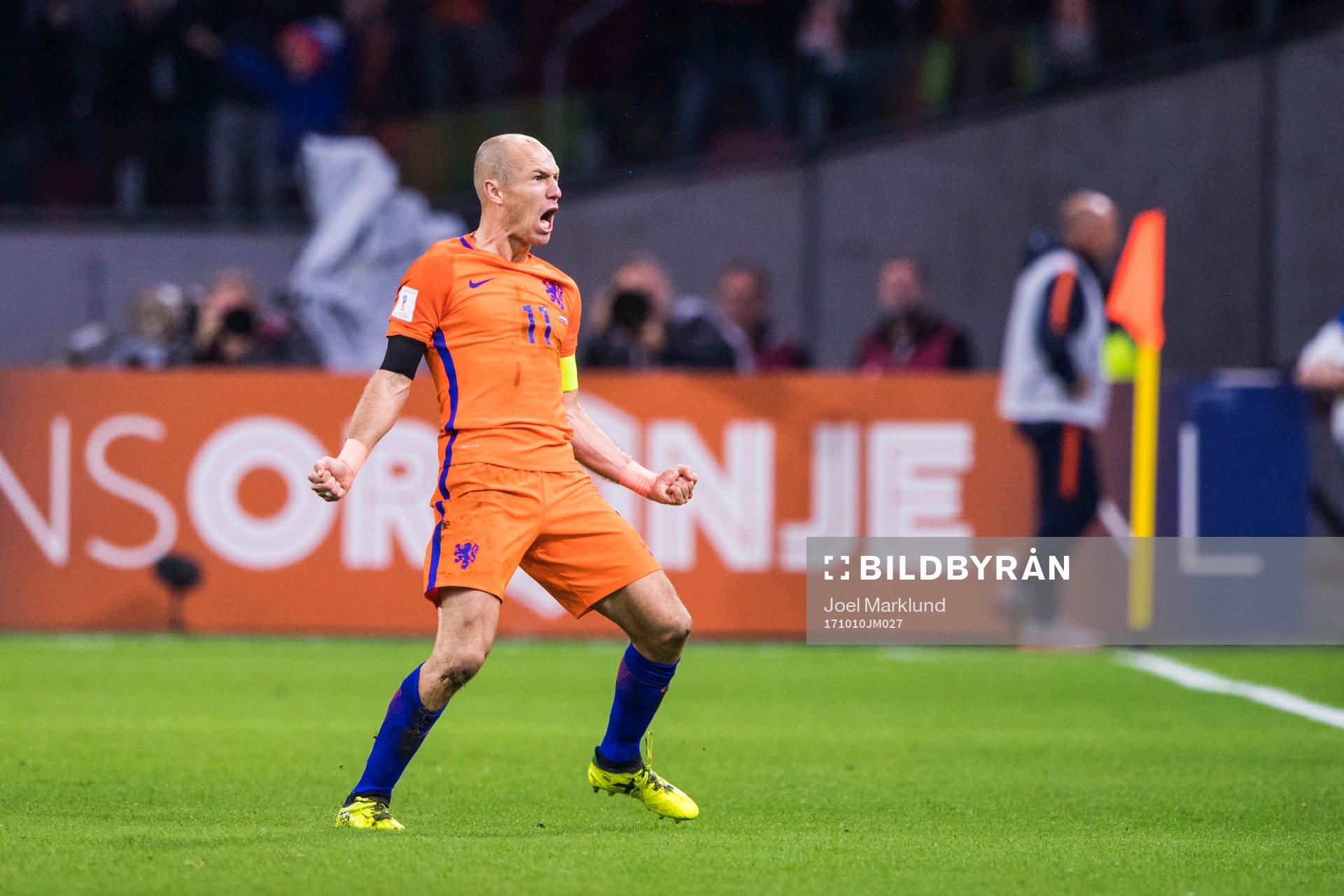 Hollands Arjen Robben jublar