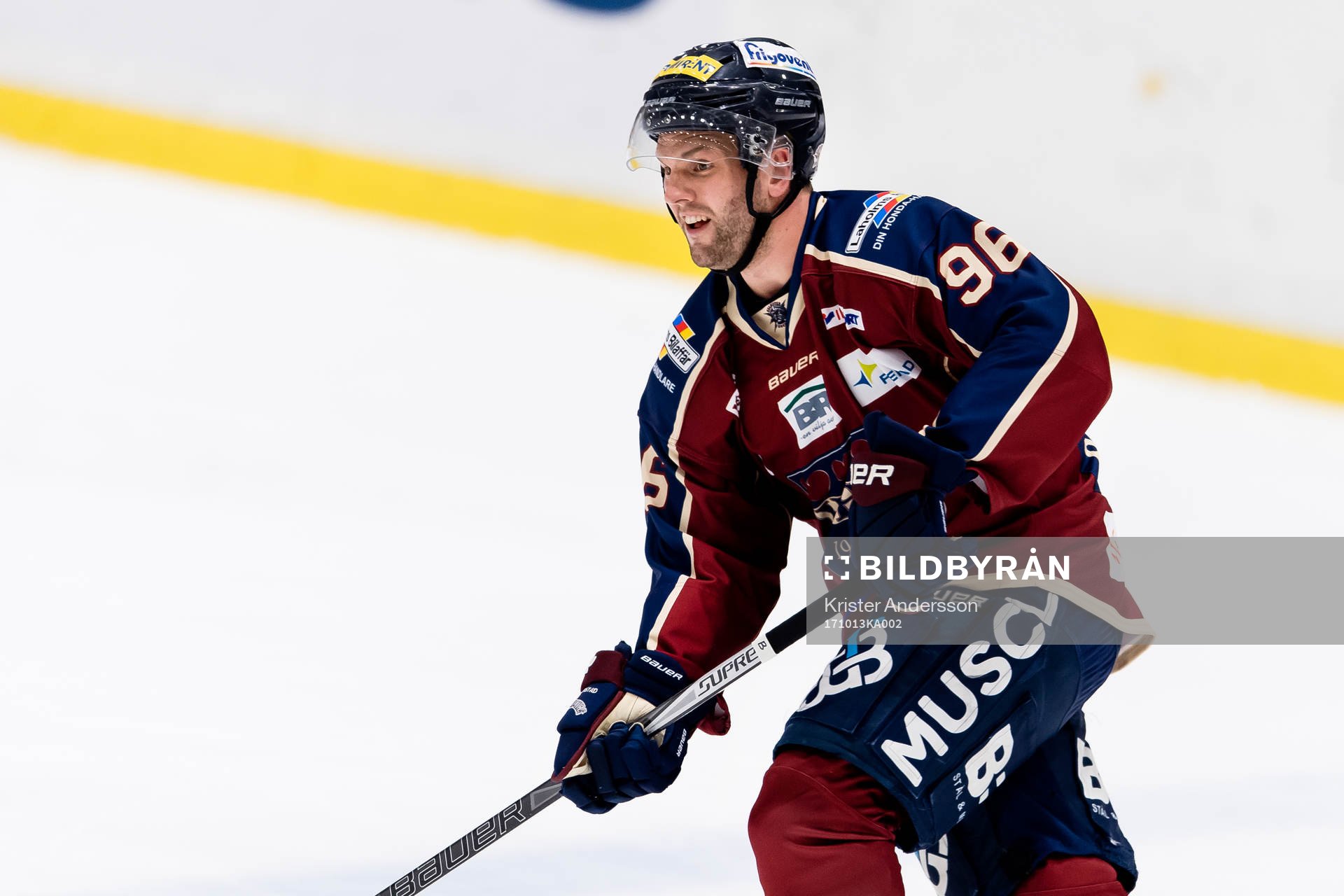 Halmstads Niklas Bunnstedt före ishockeymatchen i