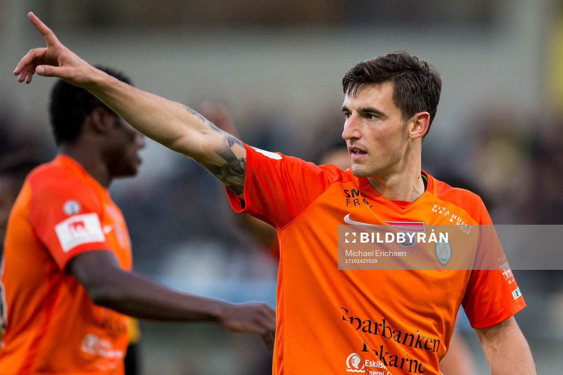 AFC Eskilstunas Thomas Piermayr under fotbollsmatchen i allsvenskan mellan Häcken och AFC Eskilstuna den 14 oktober 2017 i Göteborg.