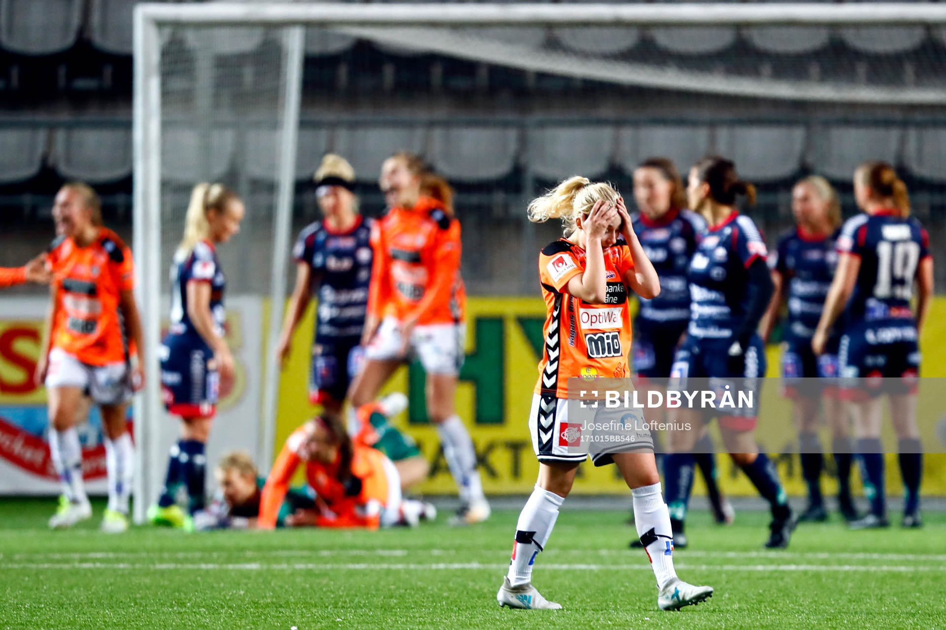 Kristianstads Kajsa Törnkvist reagerar