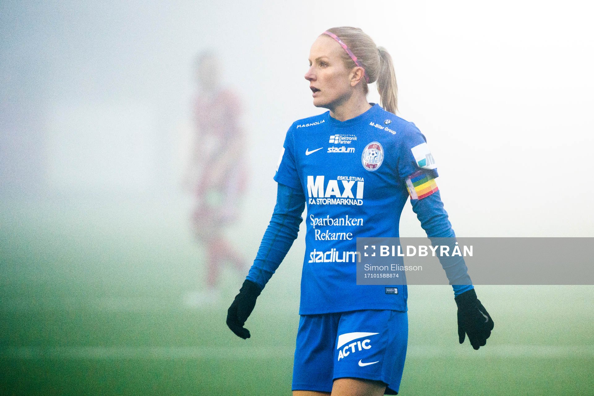 Eskilstunas Petra Johansson under fotbollsmatchen i Damallsvenskan mellan Piteå och Eskilstuna den 15 oktober 2017 i Piteå.