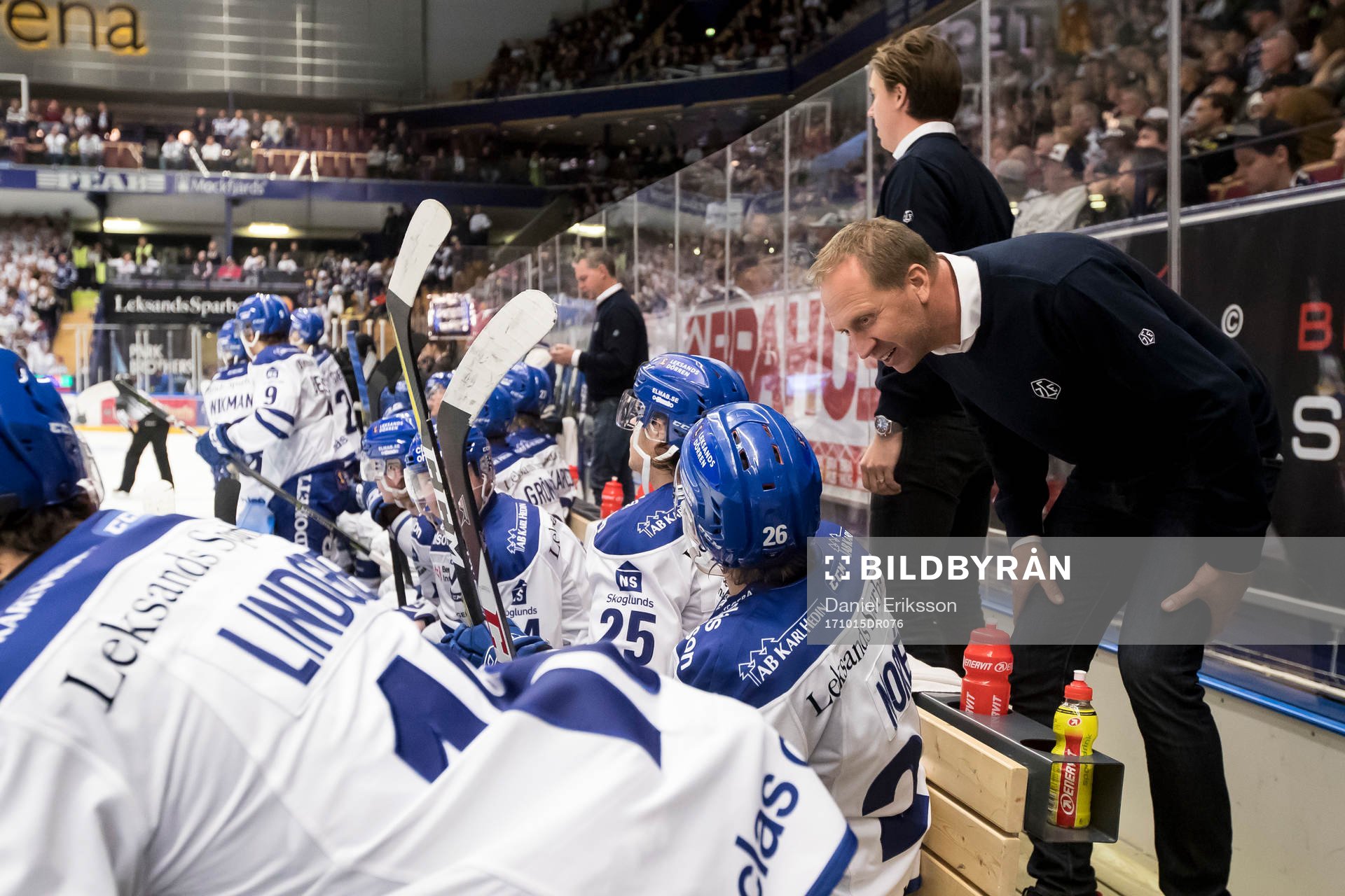 Leksands målvaktstränare Jonas Levén  i ishockeymatchen