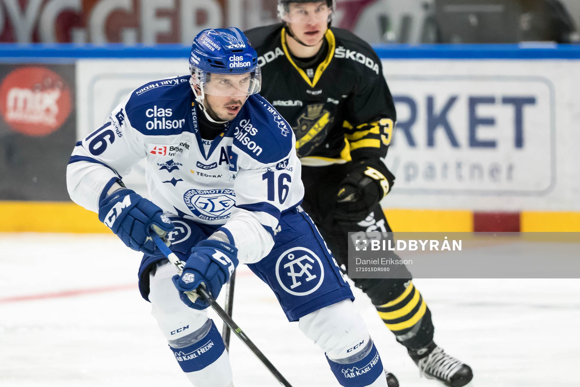 Leksands Fredrik Lindgren  i ishockeymatchen i