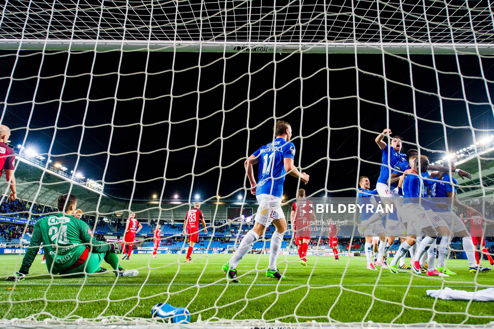 Ruben Gabrielsen of Molde celebrates with his teammates