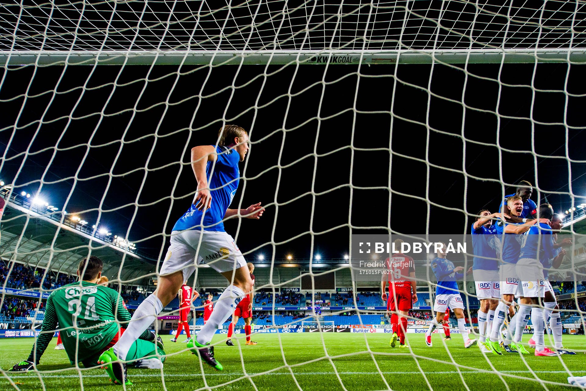 Ruben Gabrielsen of Molde celebrates with his teammates