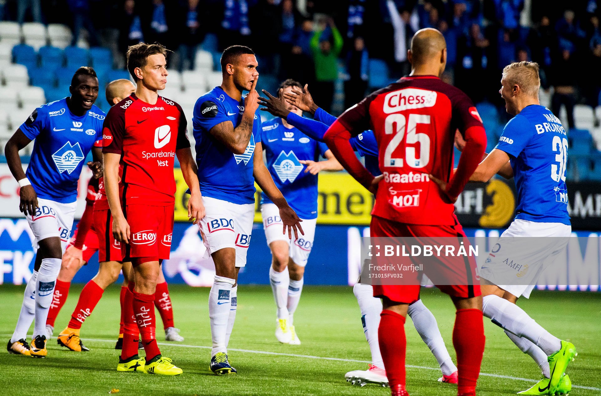 Ruben Gabrielsen of Molde celebrates with his teammates