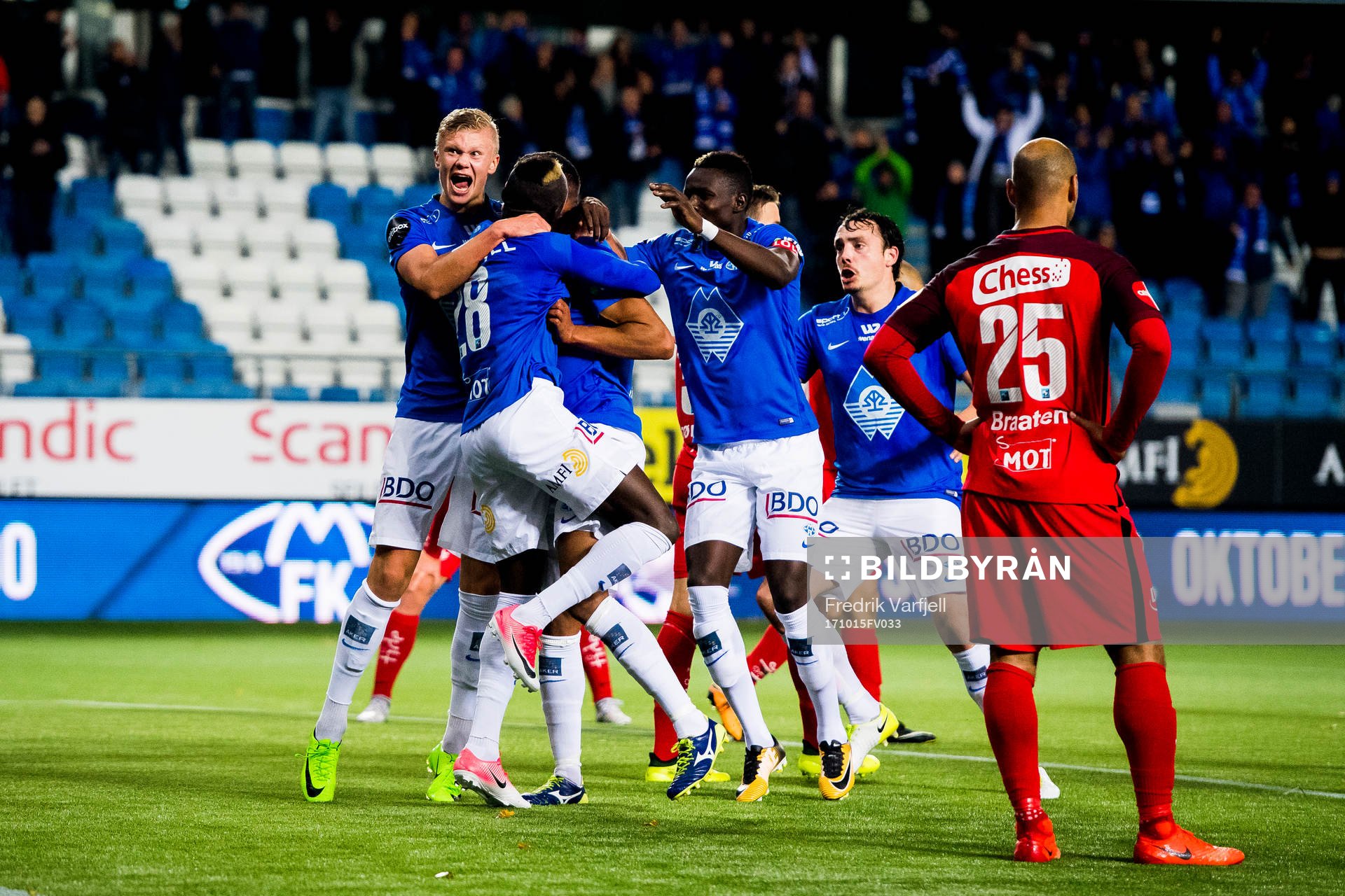 Ruben Gabrielsen of Molde celebrates with his teammates
