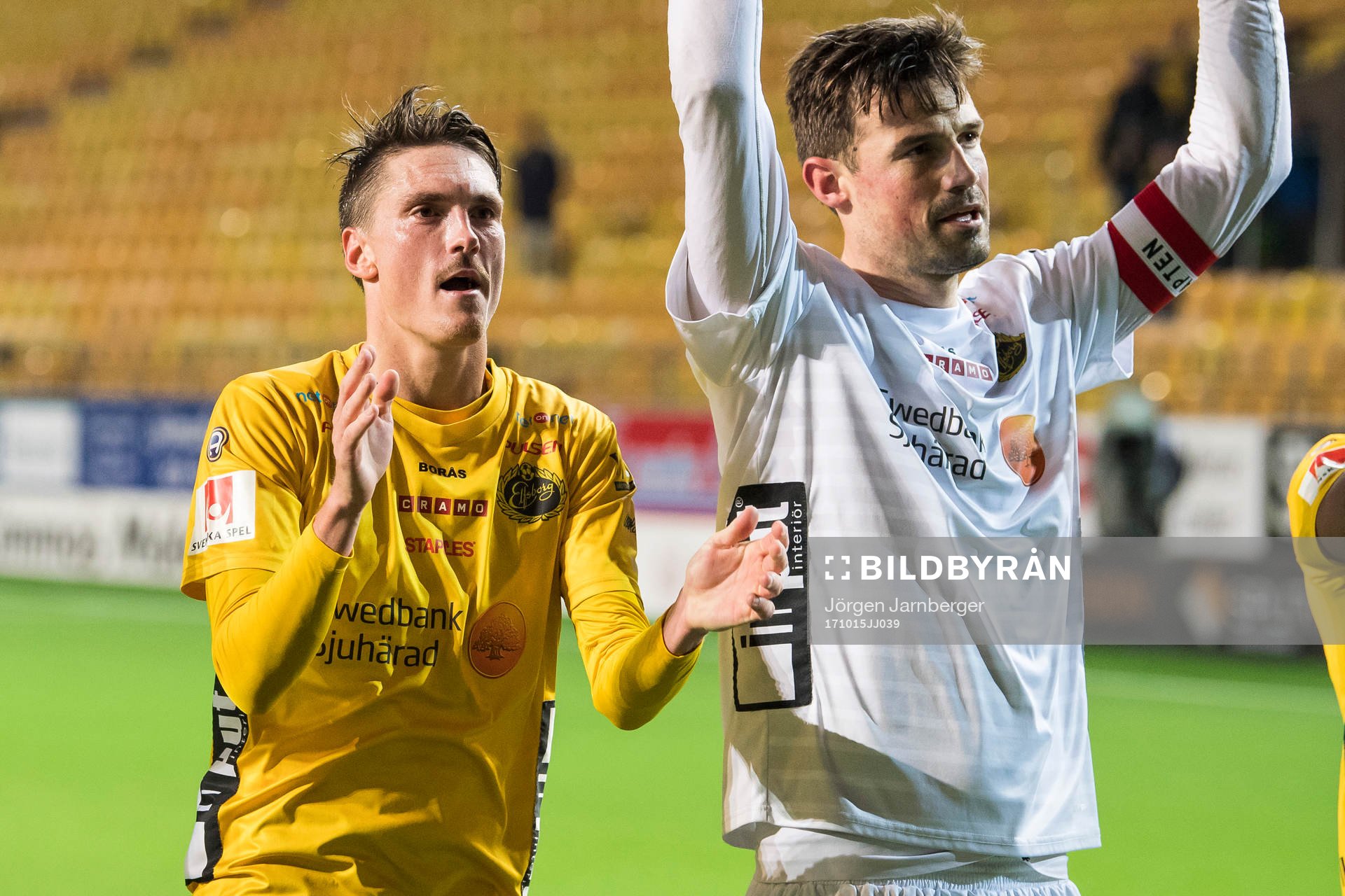 Elfsborgs Lasse Nilsson och målvakt Kevin Stuhr Ellegaard