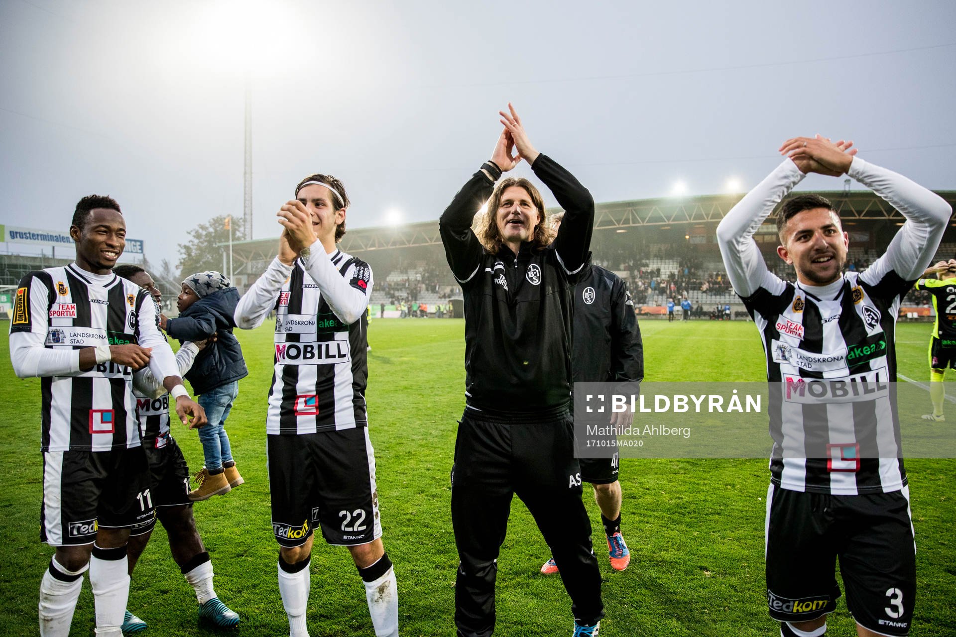 Landskronas Karim Sadat, Adi Nalic, tränare Agim Sopi och