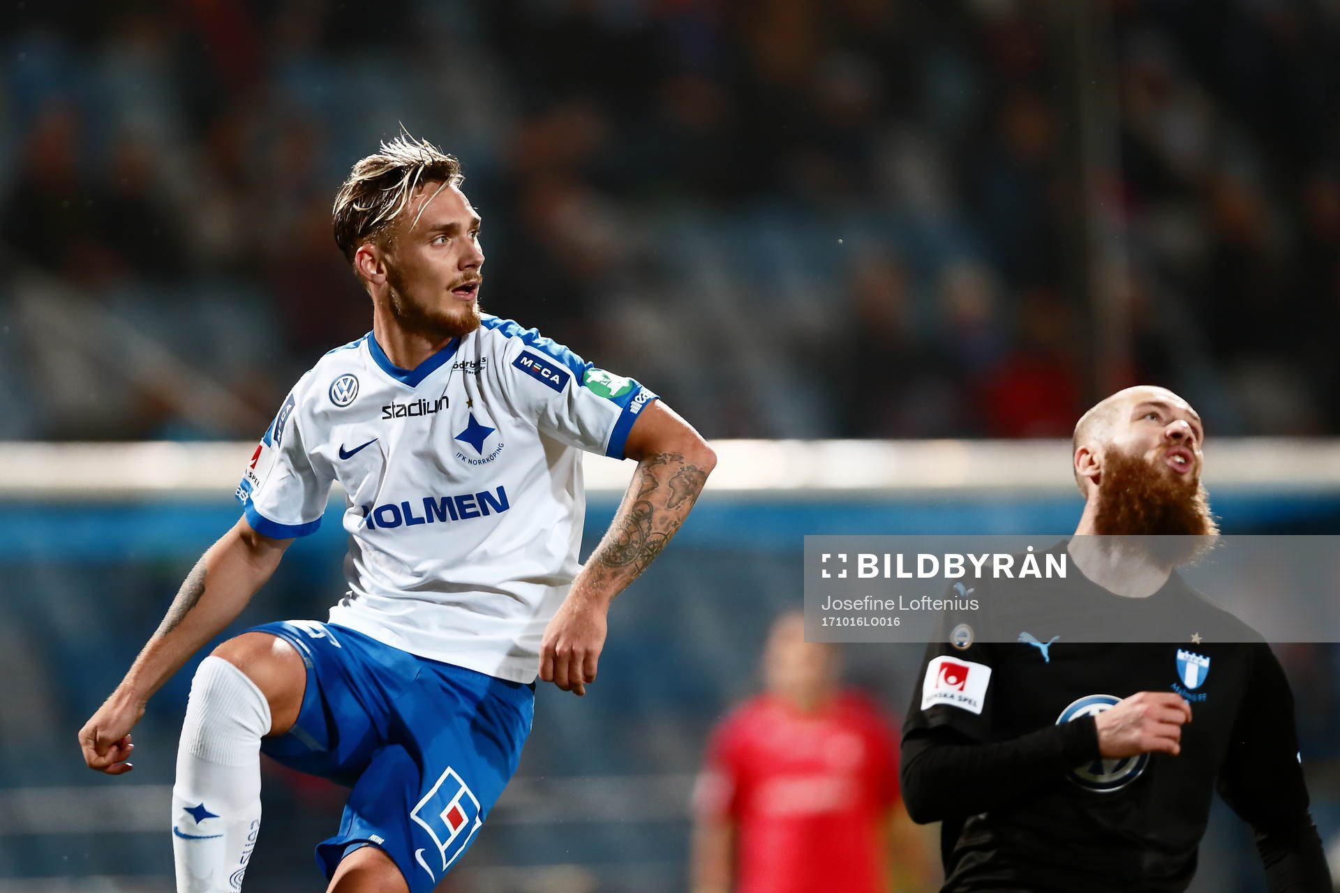 Norrköpings Linus Wahlqvist och Malmö FFs Jo Inge Berget