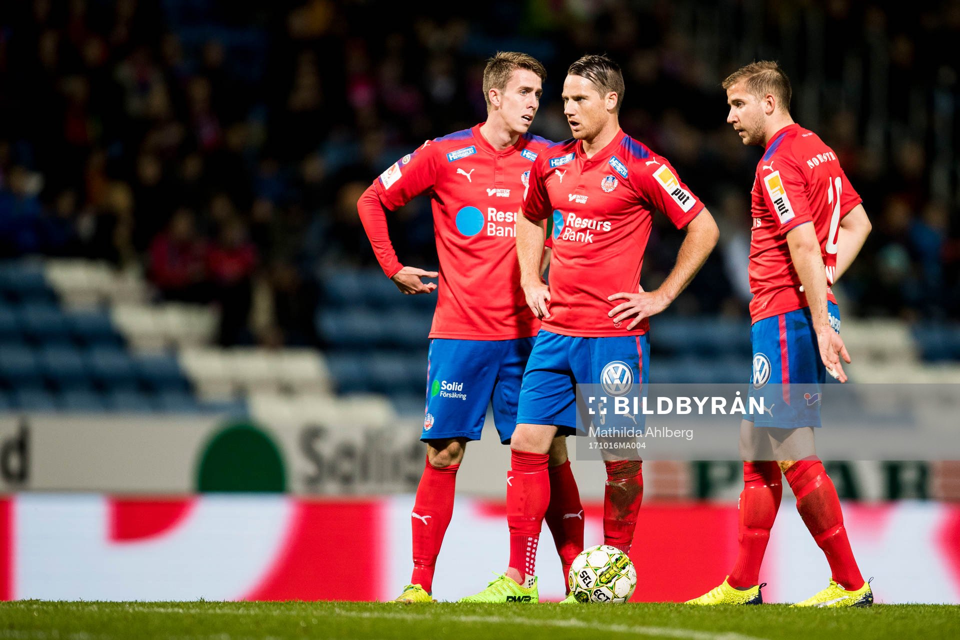 Helsingborgs Adam Eriksson, Johan Persson och Darijan