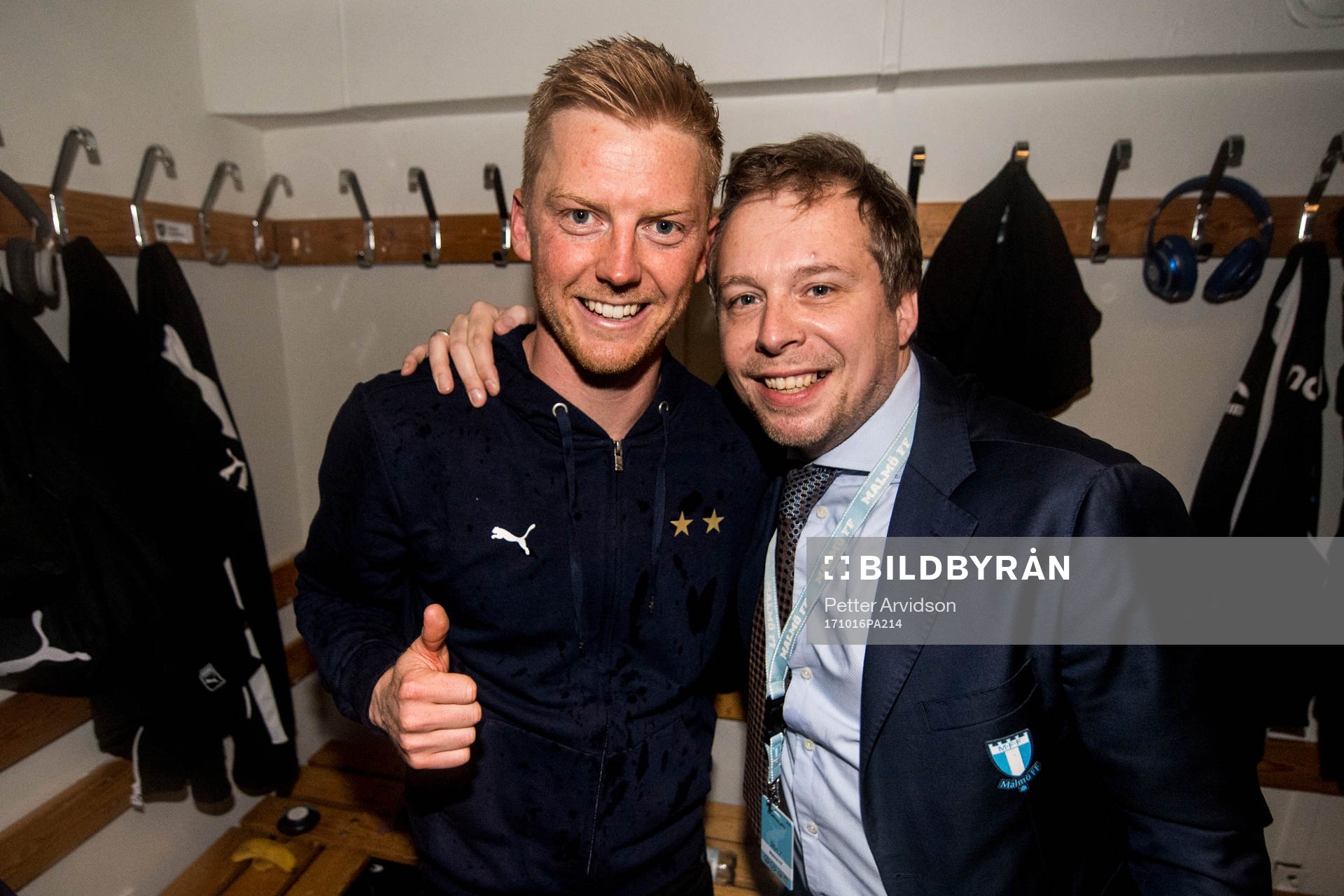 Malmö FFs Anders Christiansen och kommunikationschef Peter
