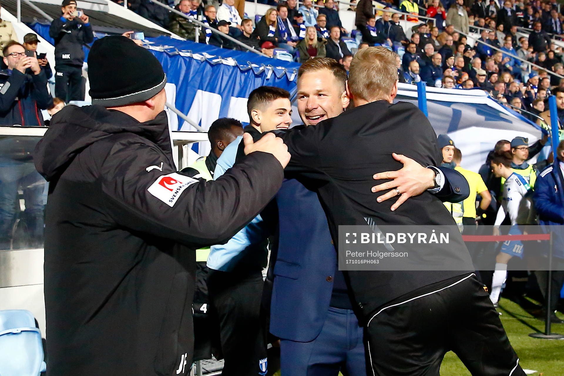Malmös FFs tränare Magnus Pehrsson jublar