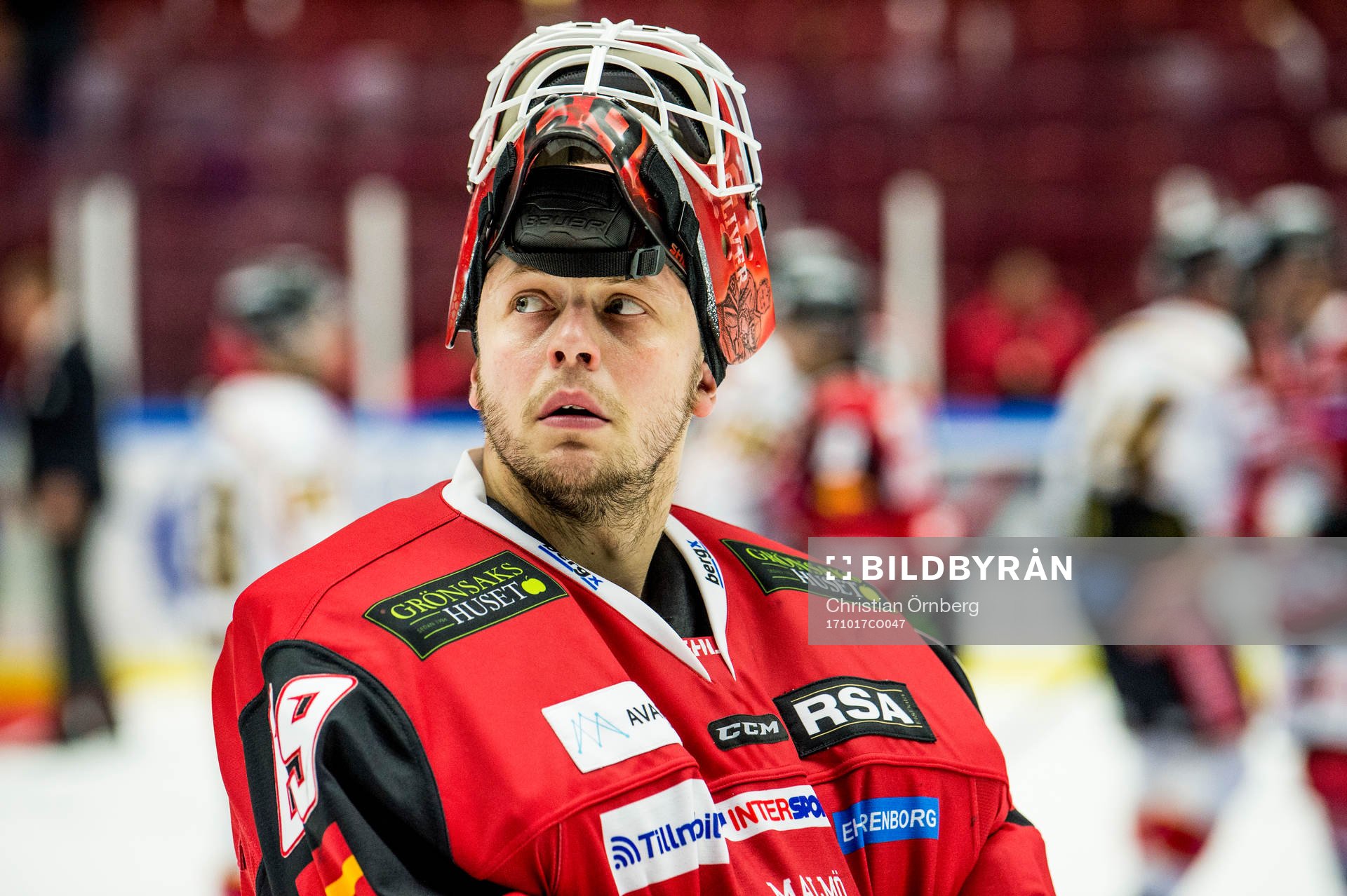 Malmö Redhawks målvakt Oscar Alsenfelt deppar