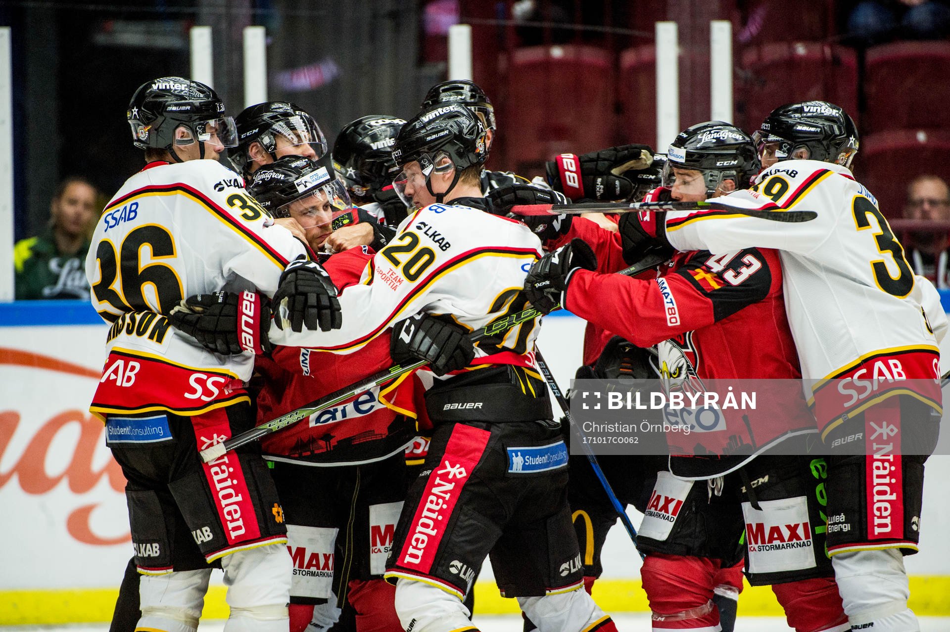 Luleås Emil Larsson, Gustav Rydahl och Pontus Själin i