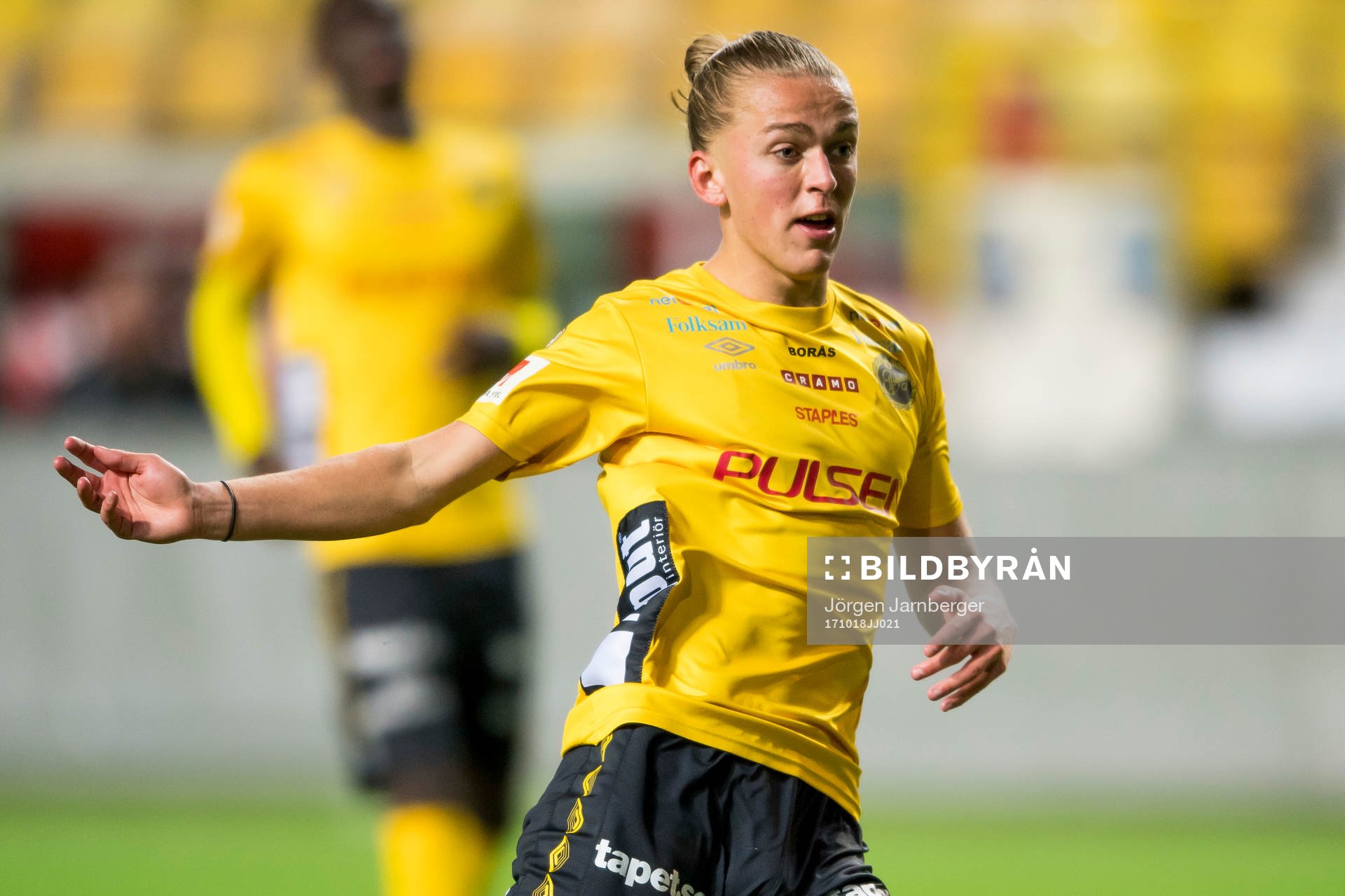 Elfsborgs Jesper Karlsson under fotbollsmatchen i U21 slutspelet mellan Elfsborg och Brommapojkarna den 18 oktober 2017 i Borås.