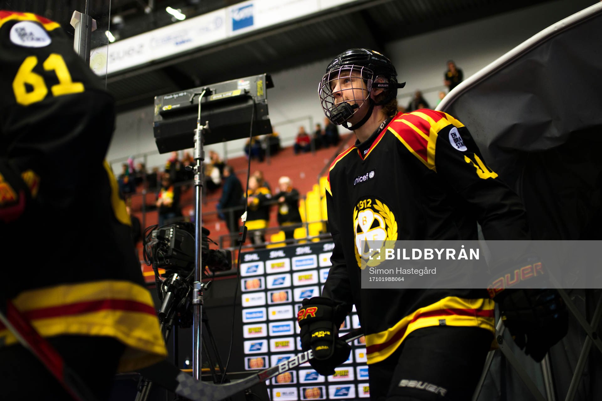 Brynäs Marcus Westfält före ishockeymatchen i SHL mellan