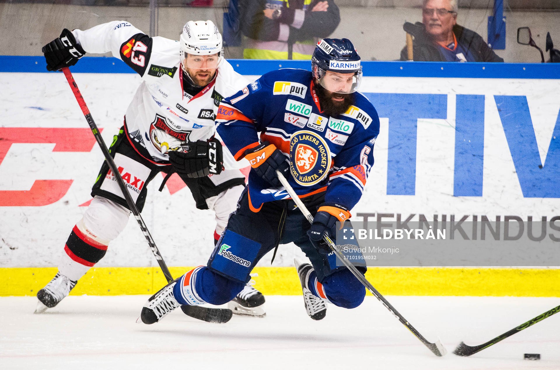 Växjös Linus Fröberg och Malmö Redhawks Nichlas Hardt