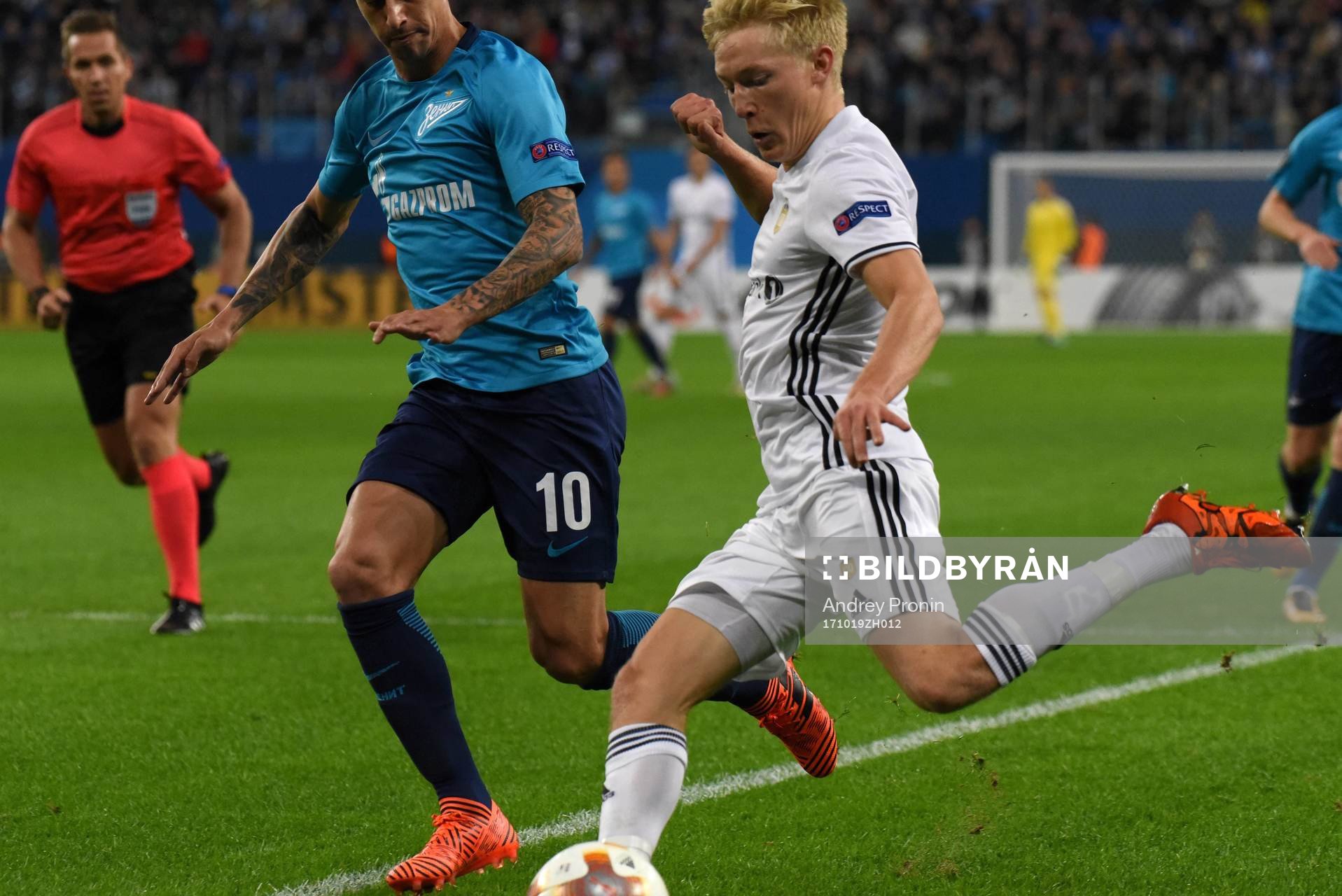 Russia. St. Petersburg. October 19, 2017. Zenit players