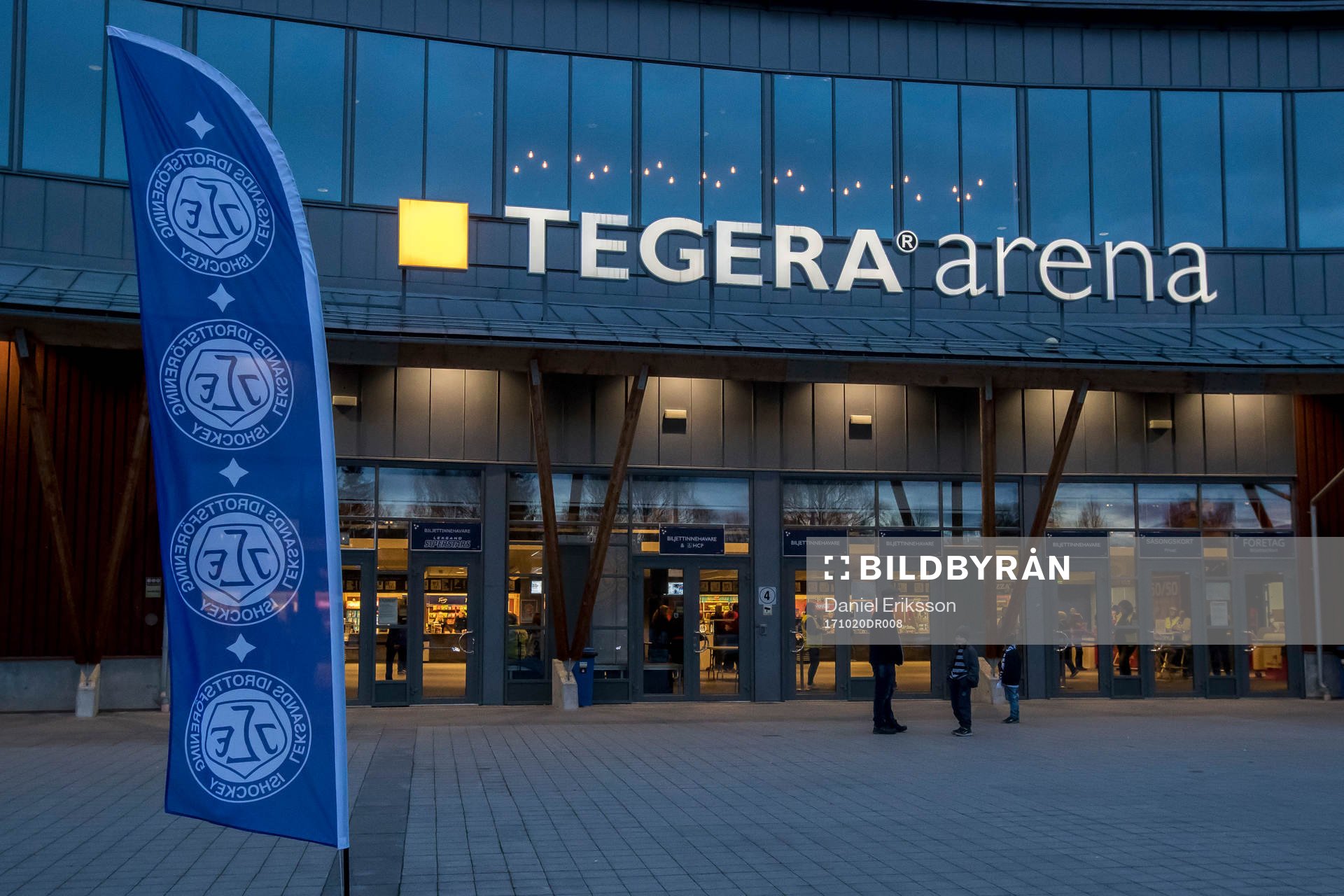 Tegera Arena innan ishockeymatchen i hockeyallsvenskan