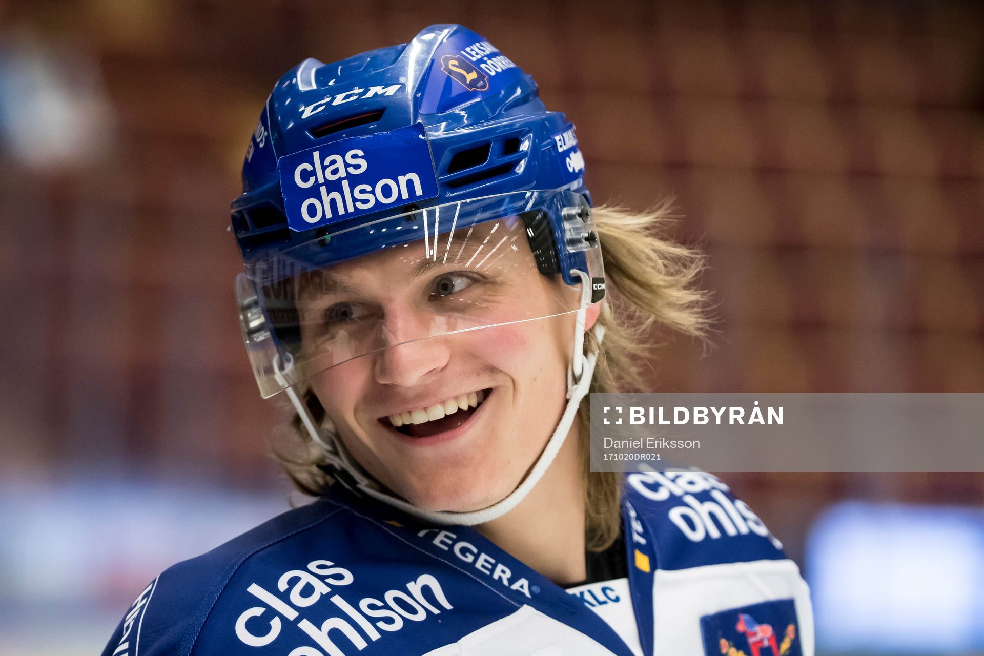 Leksands Anton Karlsson  på värmningen innan