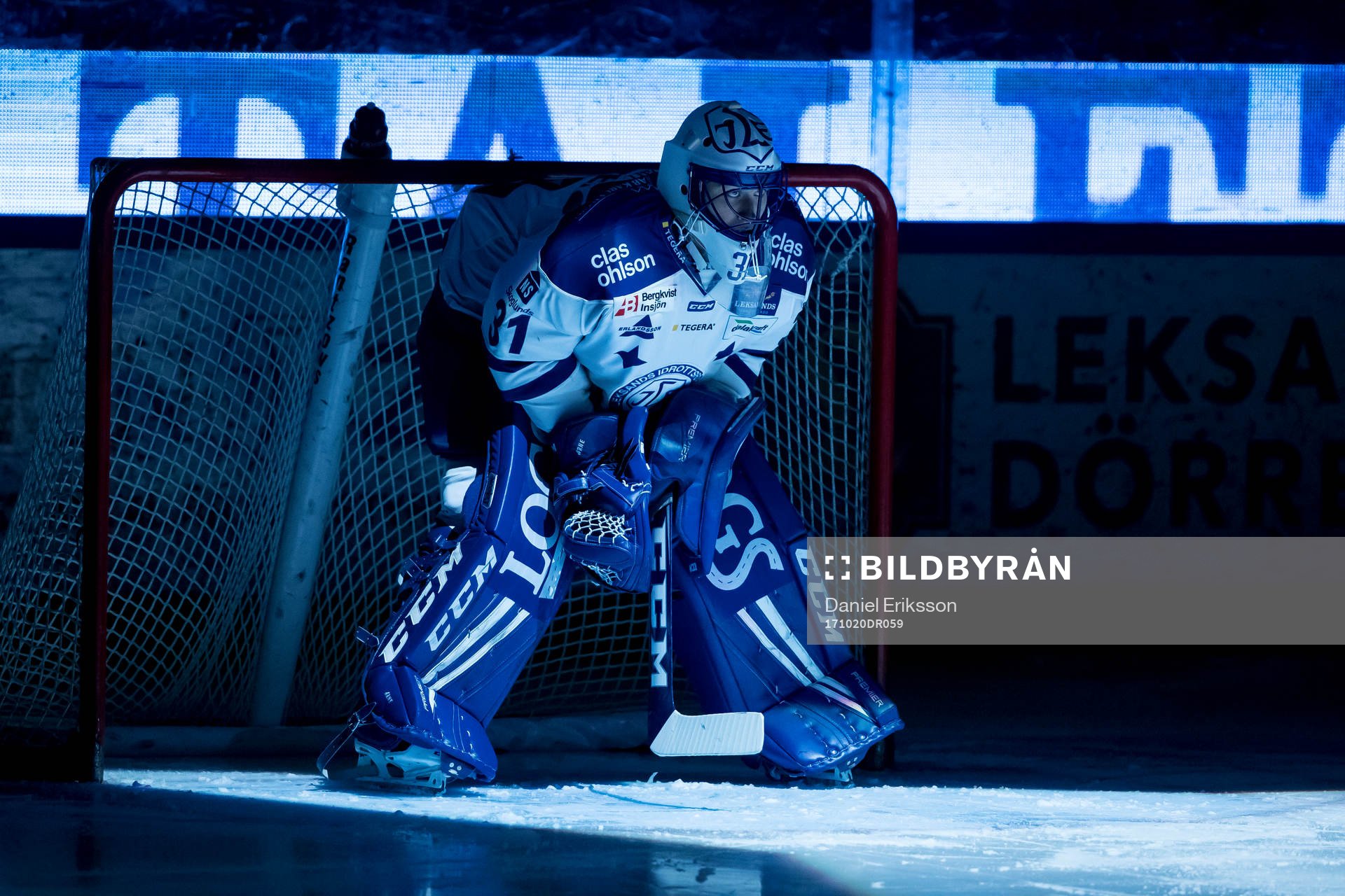 Leksands målvakt Jonas Arntzen  i ishockeymatchen i