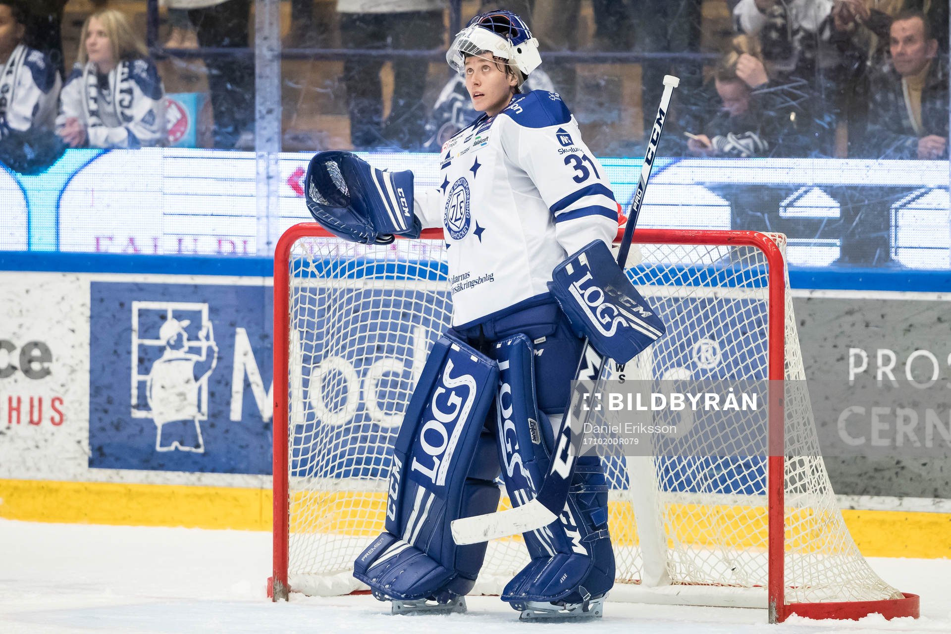 Leksands målvakt Jonas Arntzen  i ishockeymatchen i