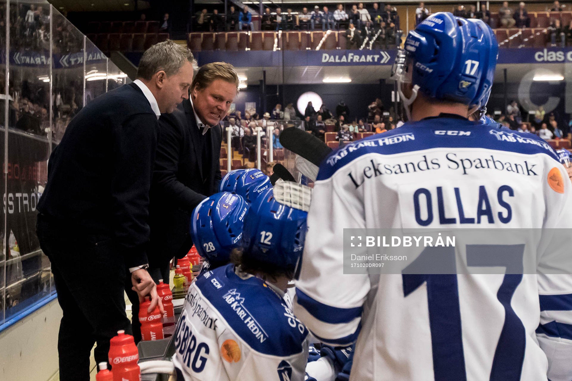 Leksands tränare Leif Carlsson  i ishockeymatchen i