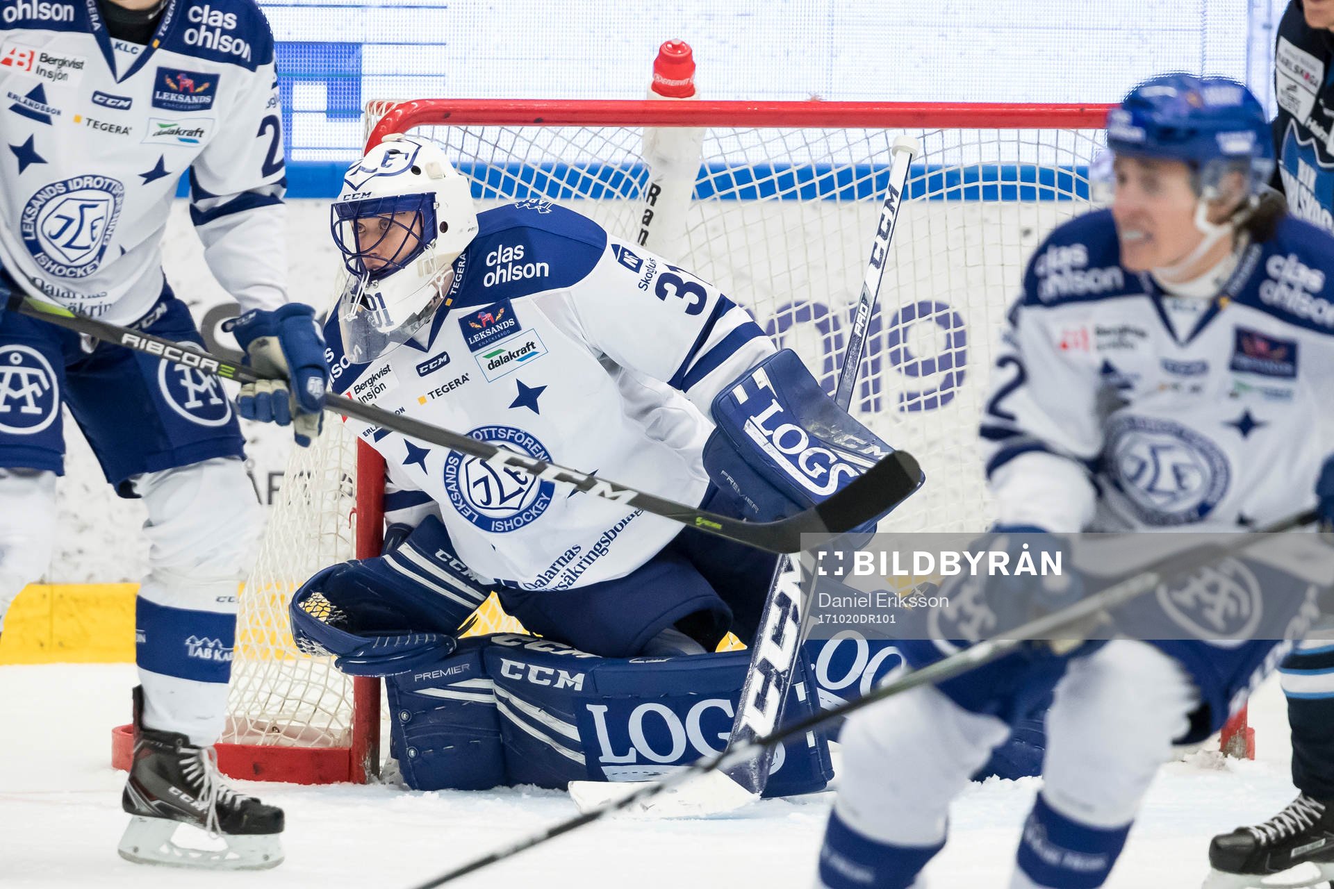 Leksands målvakt Jonas Arntzen  i ishockeymatchen i