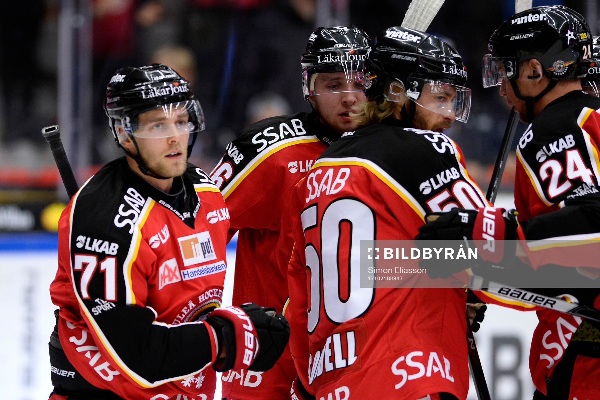 Luleås Patrick Cehlin jublar med lagkamrater
