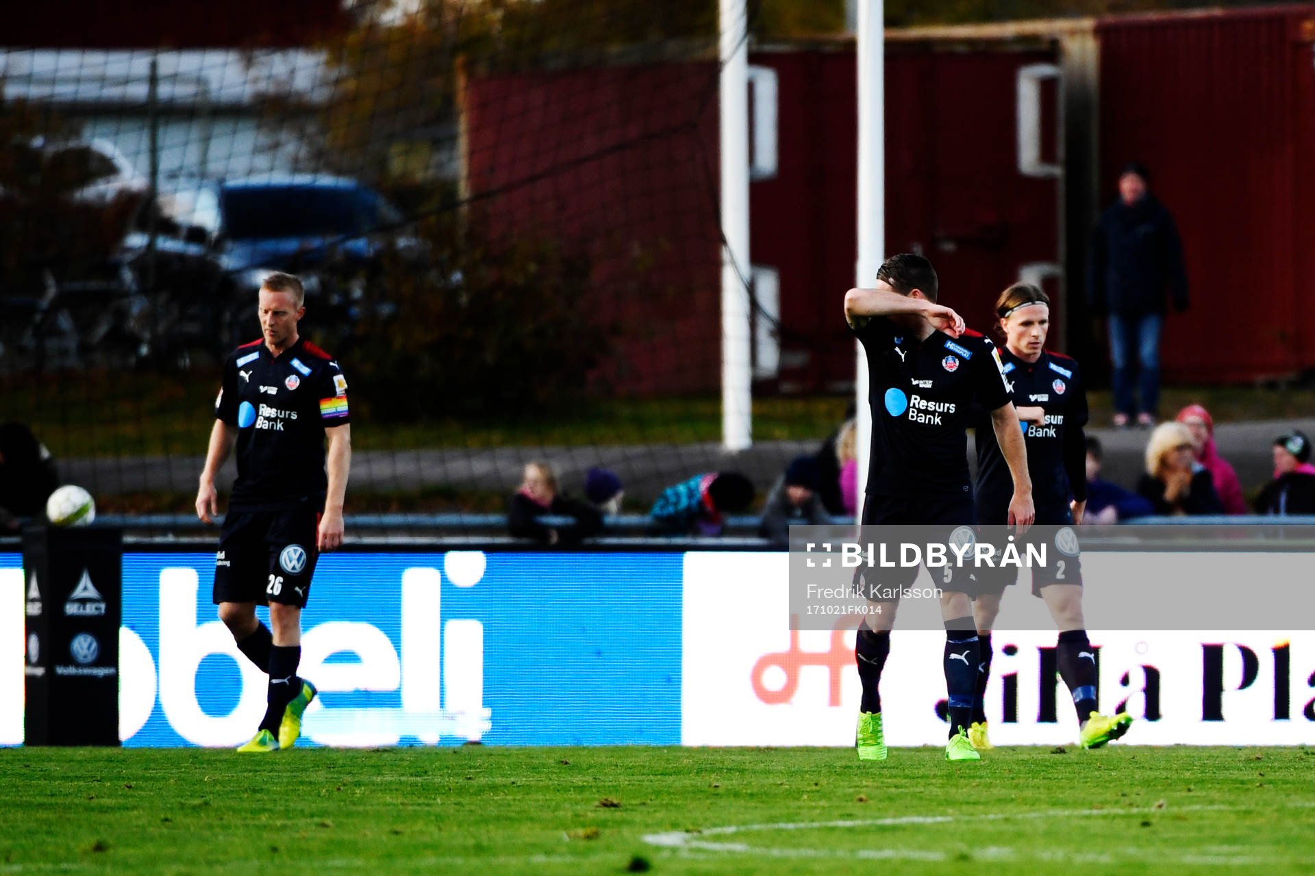 Helsingborgs målvakt Kalle Joelsson, Andreas Landgren och