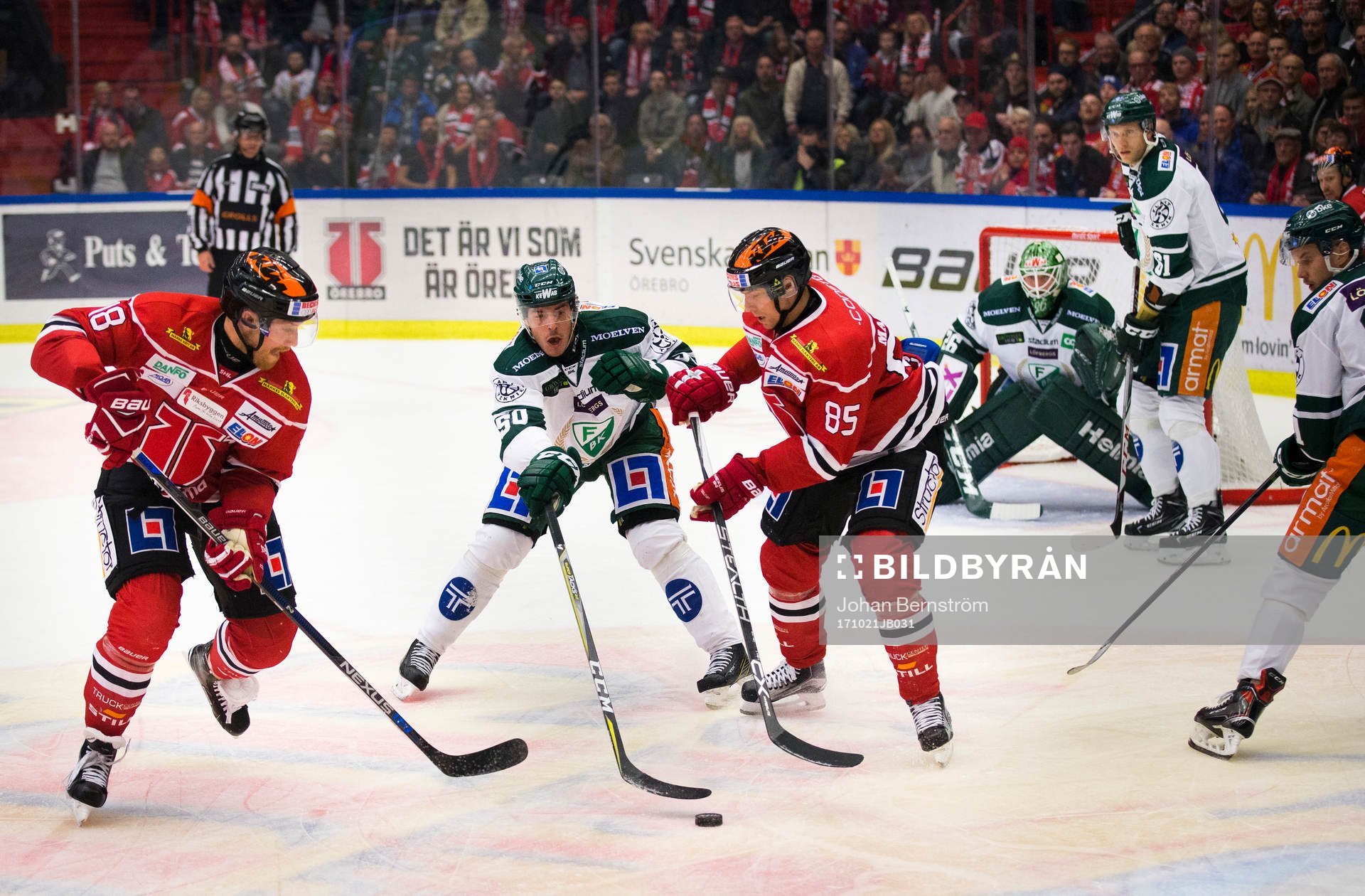 Örebros Joakim Andersson och Färjestads Sebastian Erixon