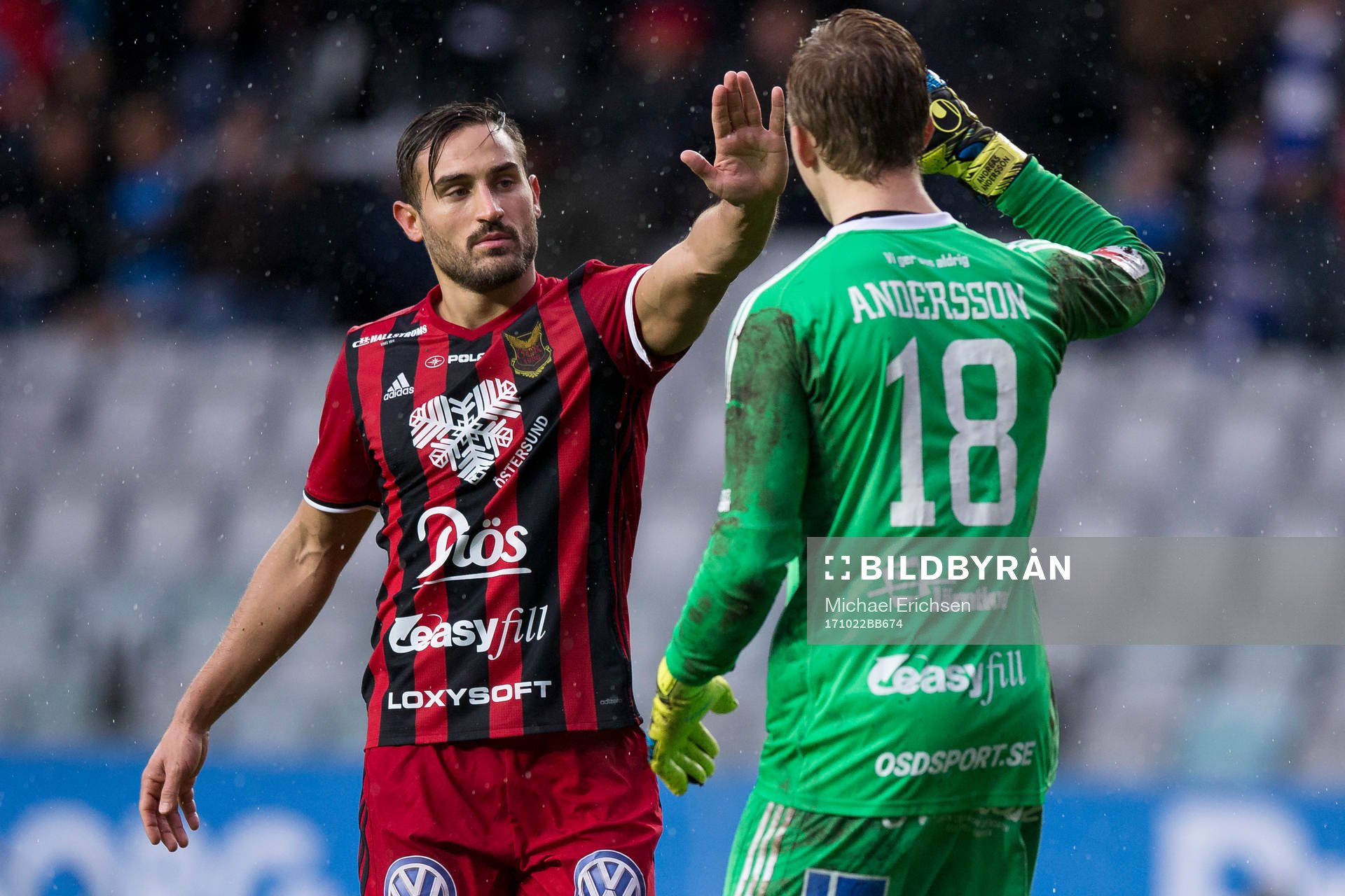 Östersunds Sotirios Papagiannopoulus och målvakt Andreas