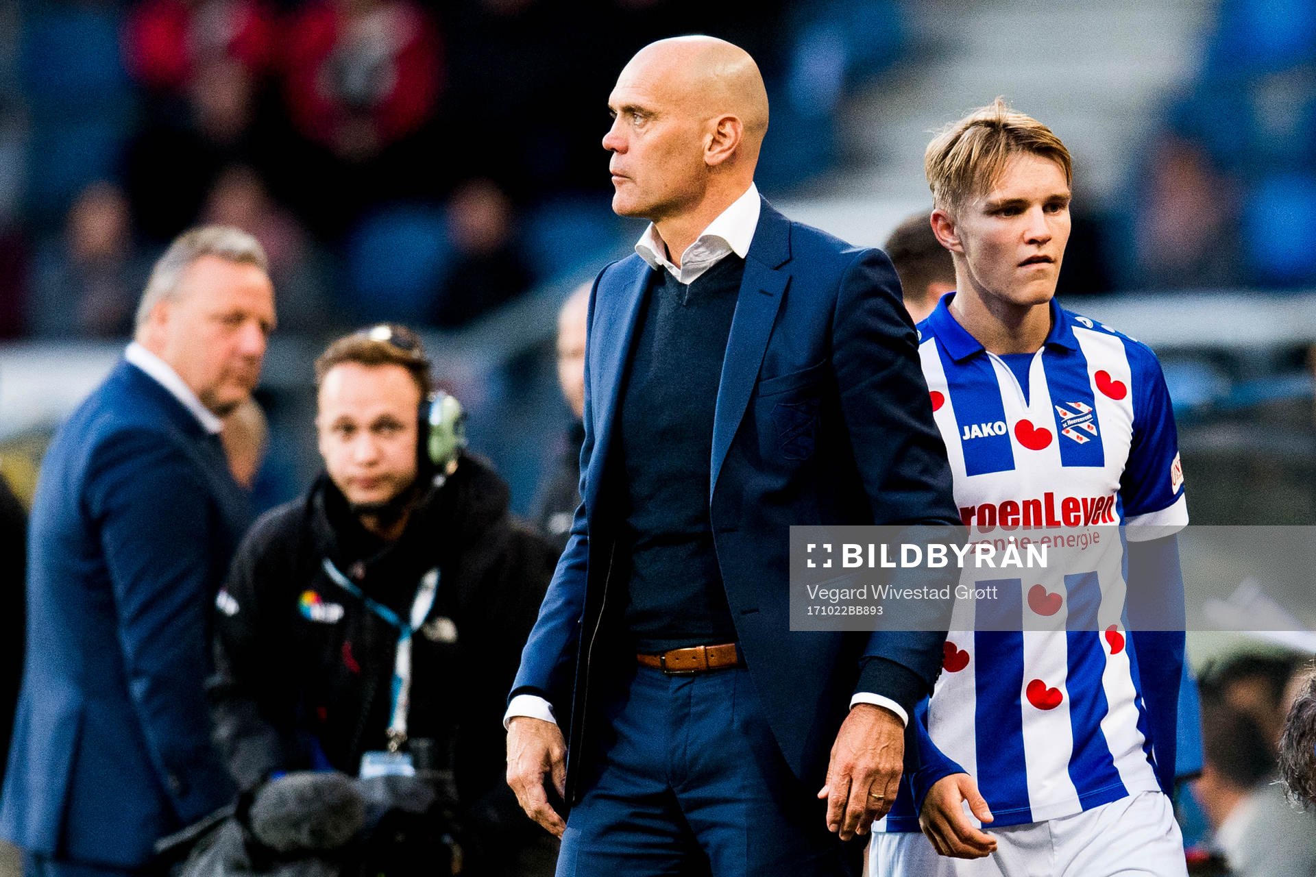 Jurgen Streppel, head coach, and Martin Ødegaard of