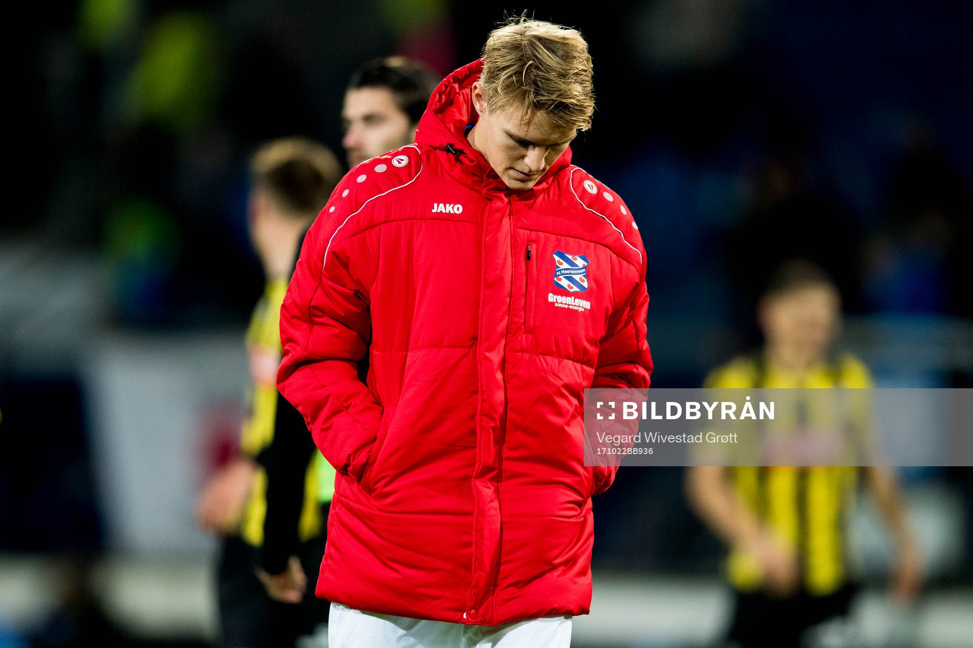 Martin Ødegaard of Heerenveen looks dejected