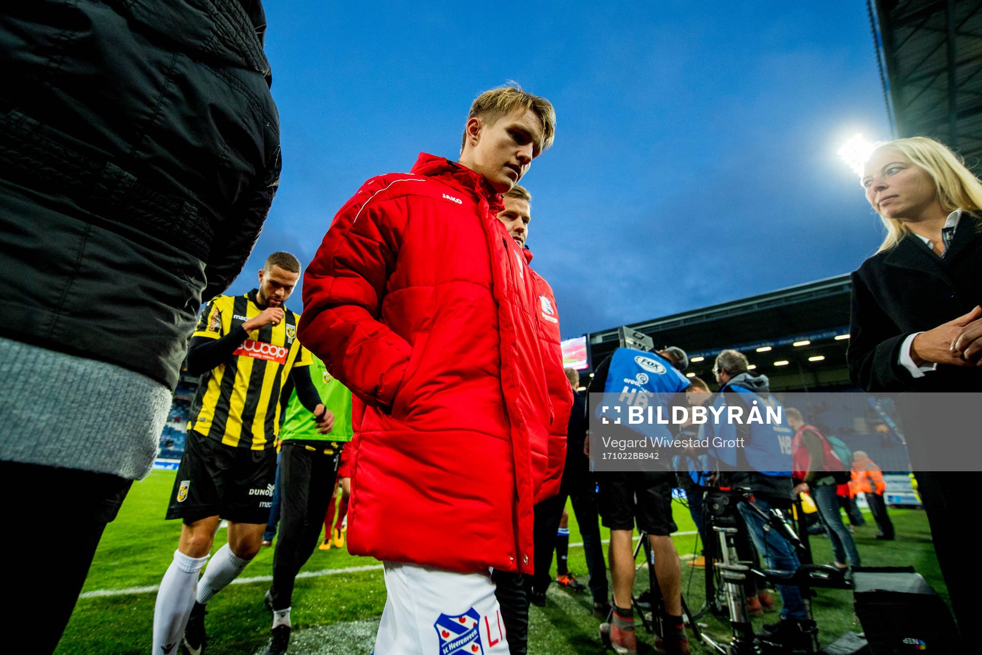 Martin Ødegaard of Heerenveen walks off the pitch