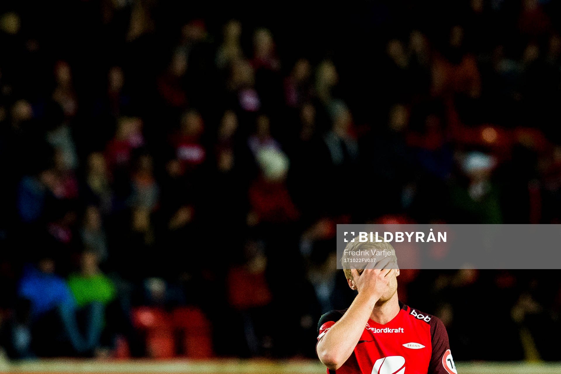 Sivert Heltne Nilsen of Brann looks dejected