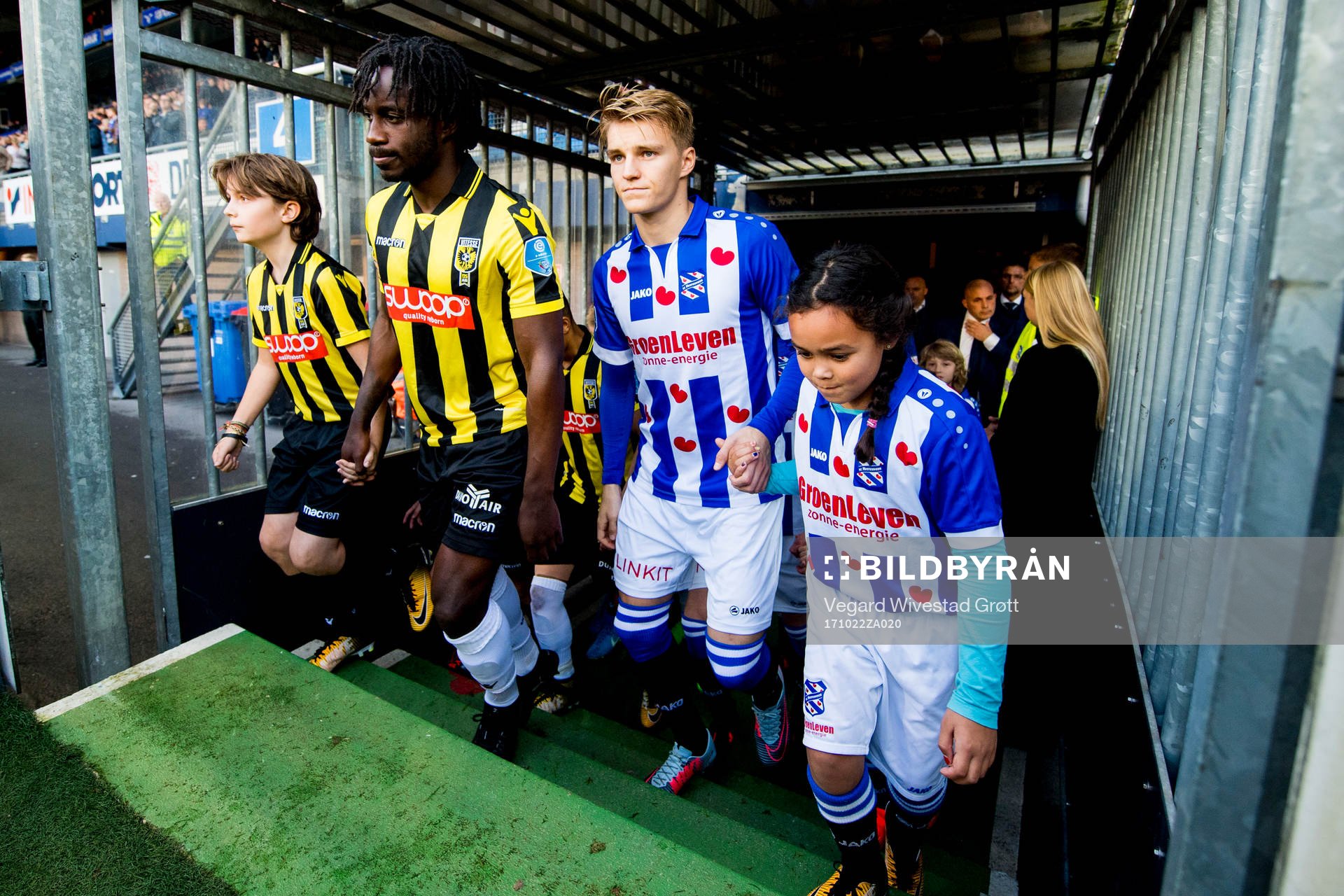 Martin Ødegaard of Heerenveen enters the pitch