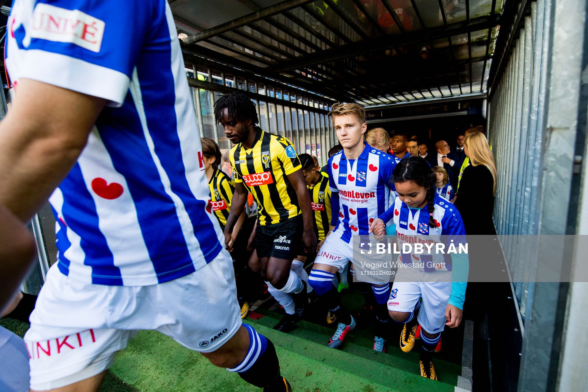 Martin Ødegaard of Heerenveen enters the pitch