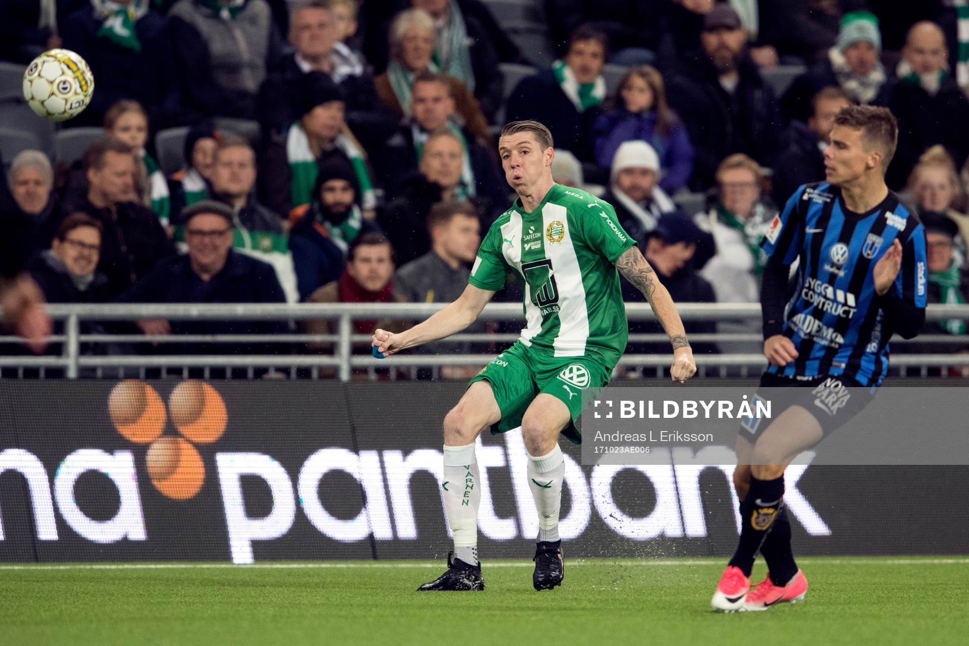 Hammarbys Birkir Már Saevarsson och Sirius Elias Andersson