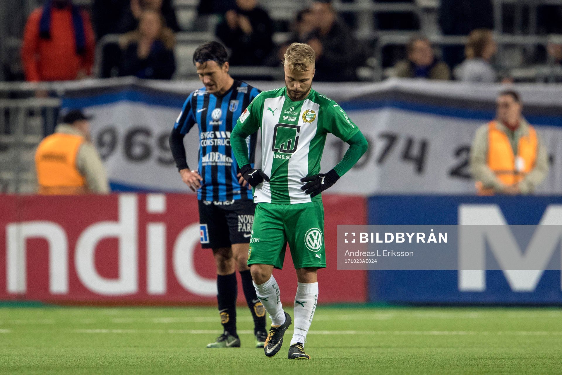 Sirius Stefano Vecchia och Hammarbys Sander Svendsen deppar