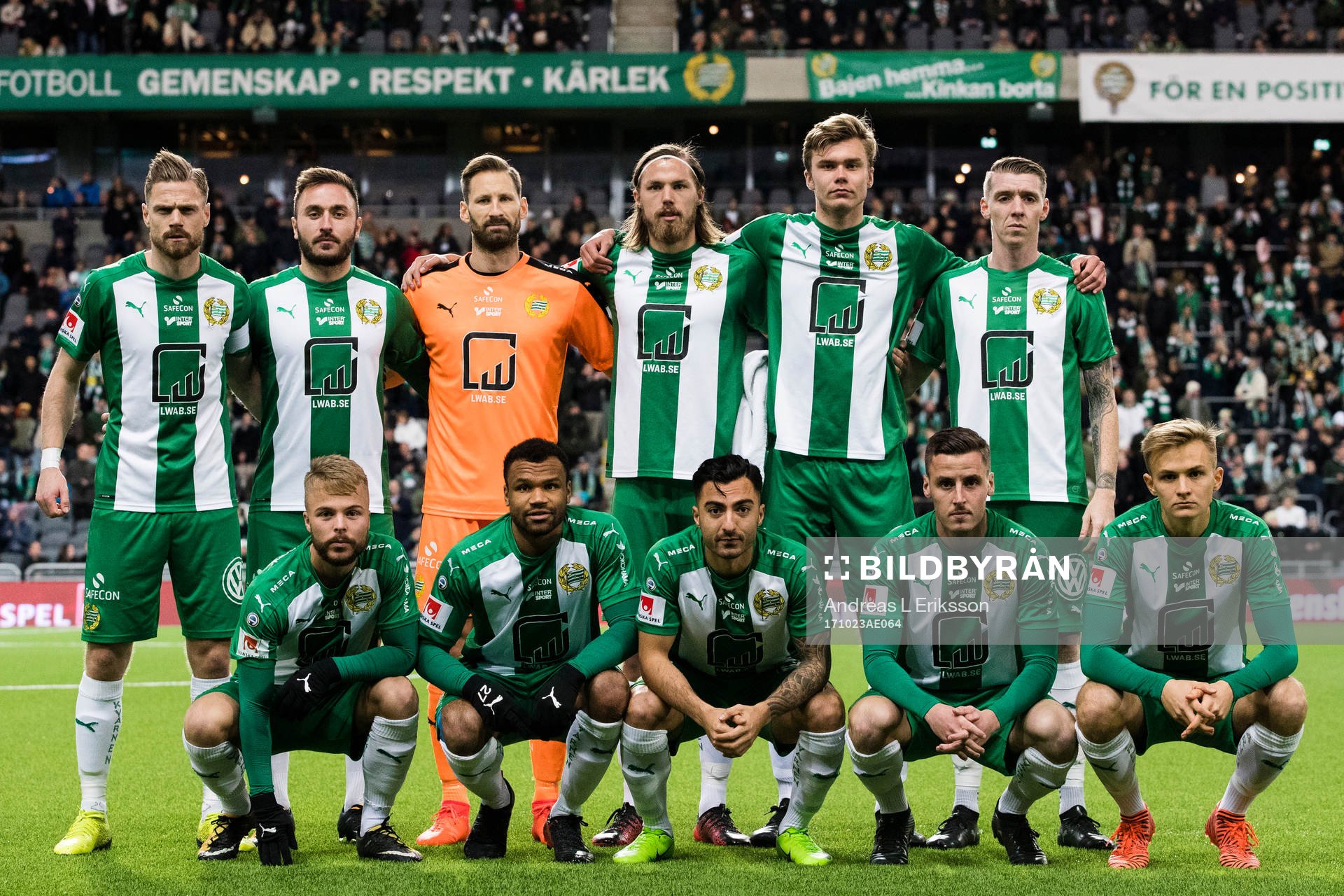 Hammarbys startelva innan fotbollsmatchen i Allsvenskan