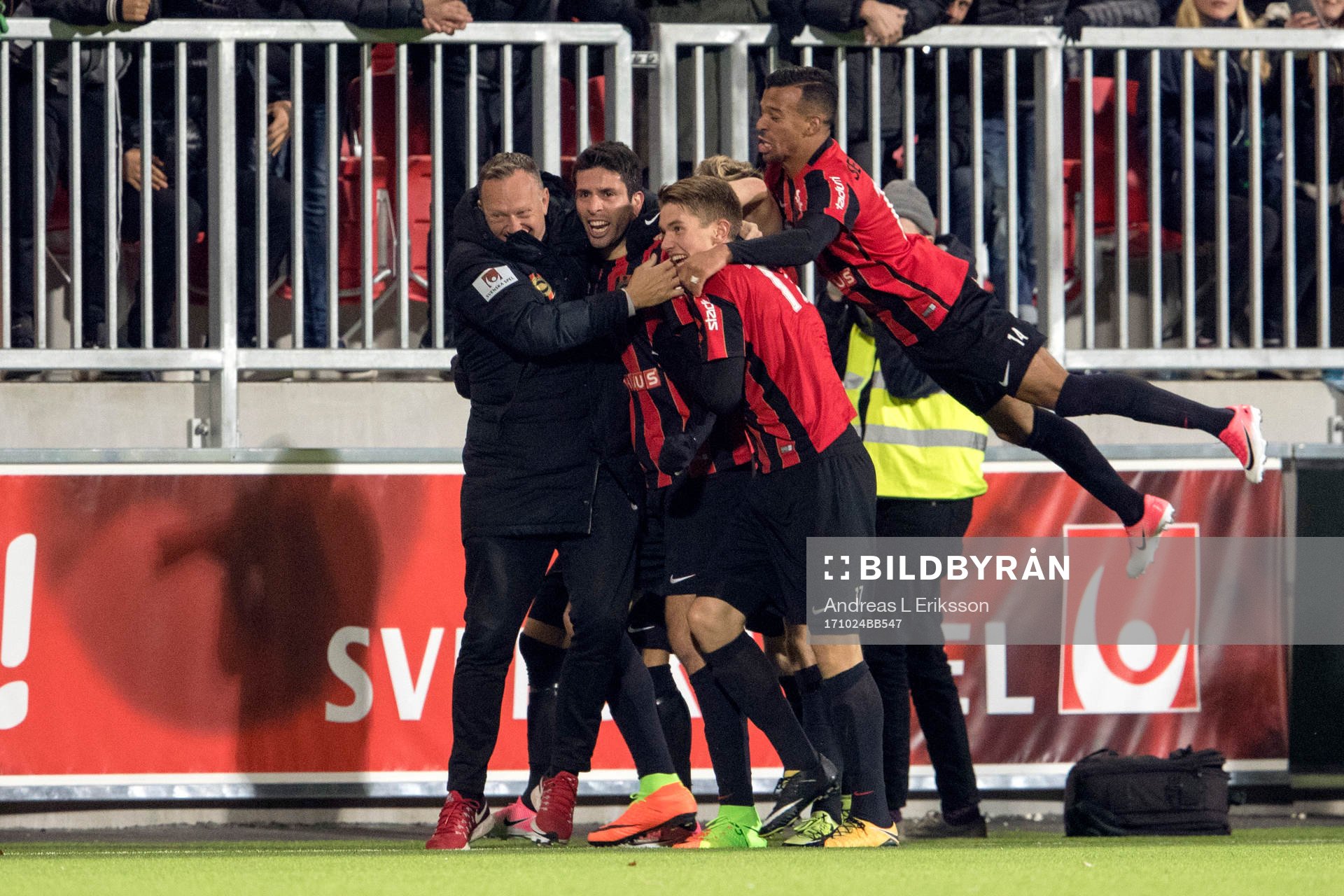 Brommapojkarnas Luca Gerbino Polo jublar med lagkamrater
