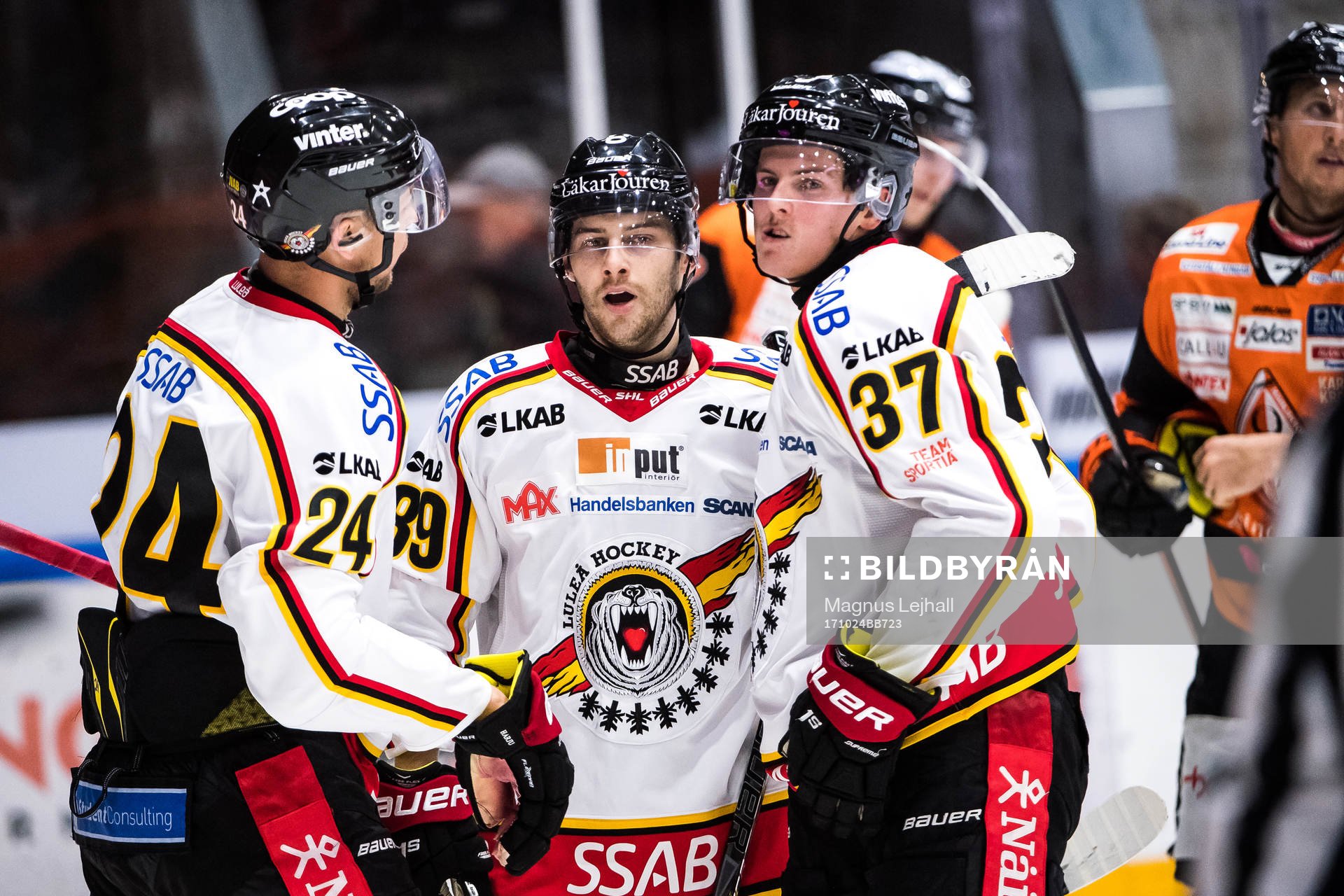 Luleås Johan Harju , Ryan Johnston och Isac Lundeström