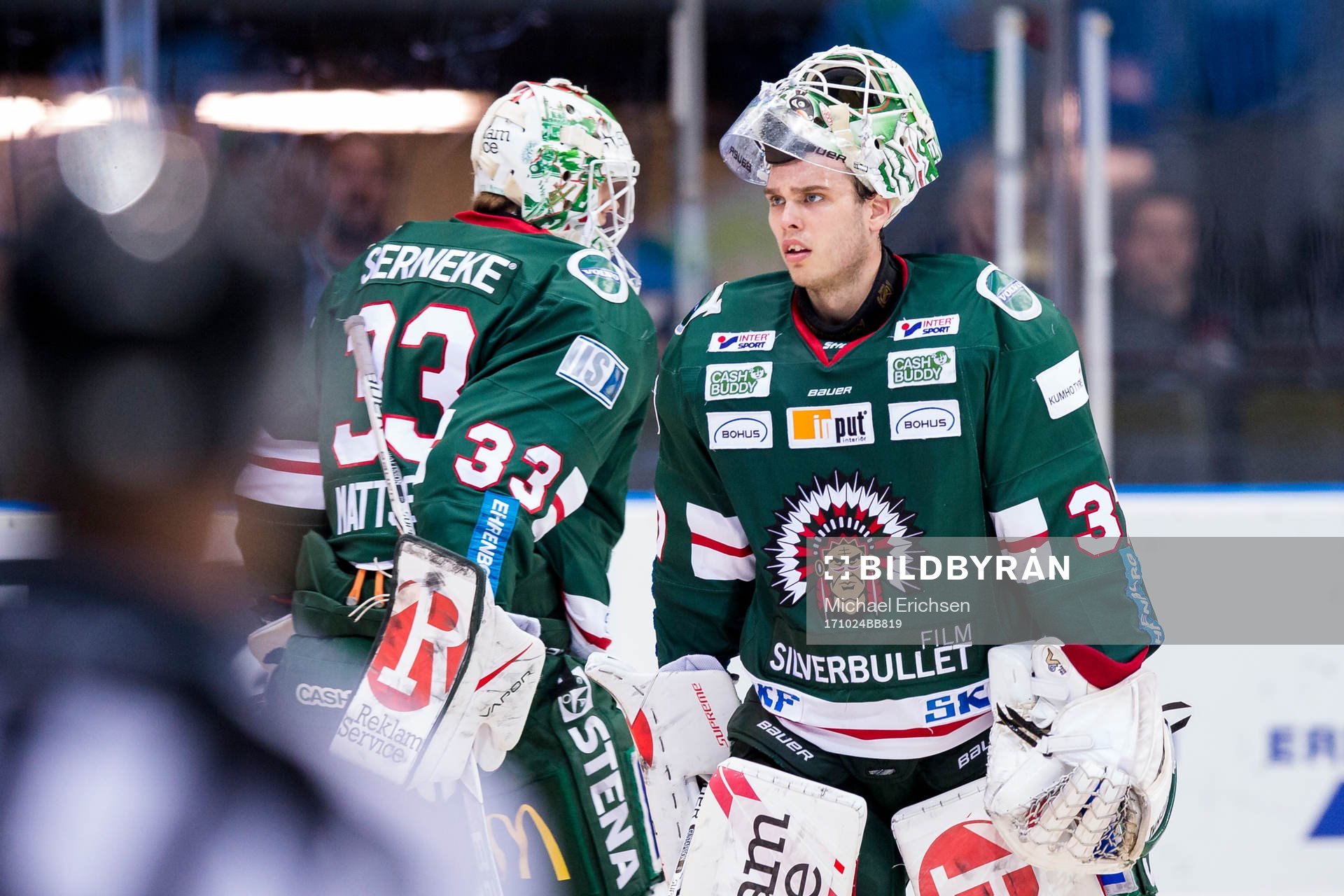 Frölundas målvakt Johan Gustafsson blir utbytt mot
