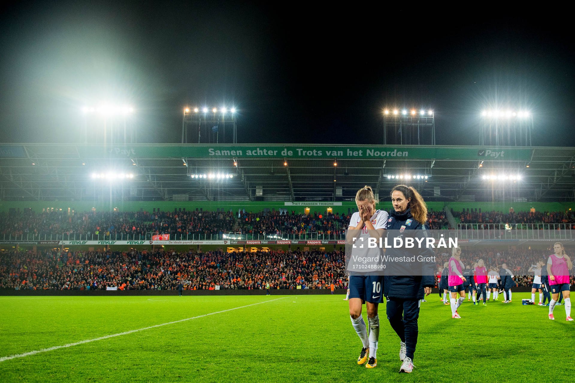 Caroline Graham Hansen of Norway walks off the pitch