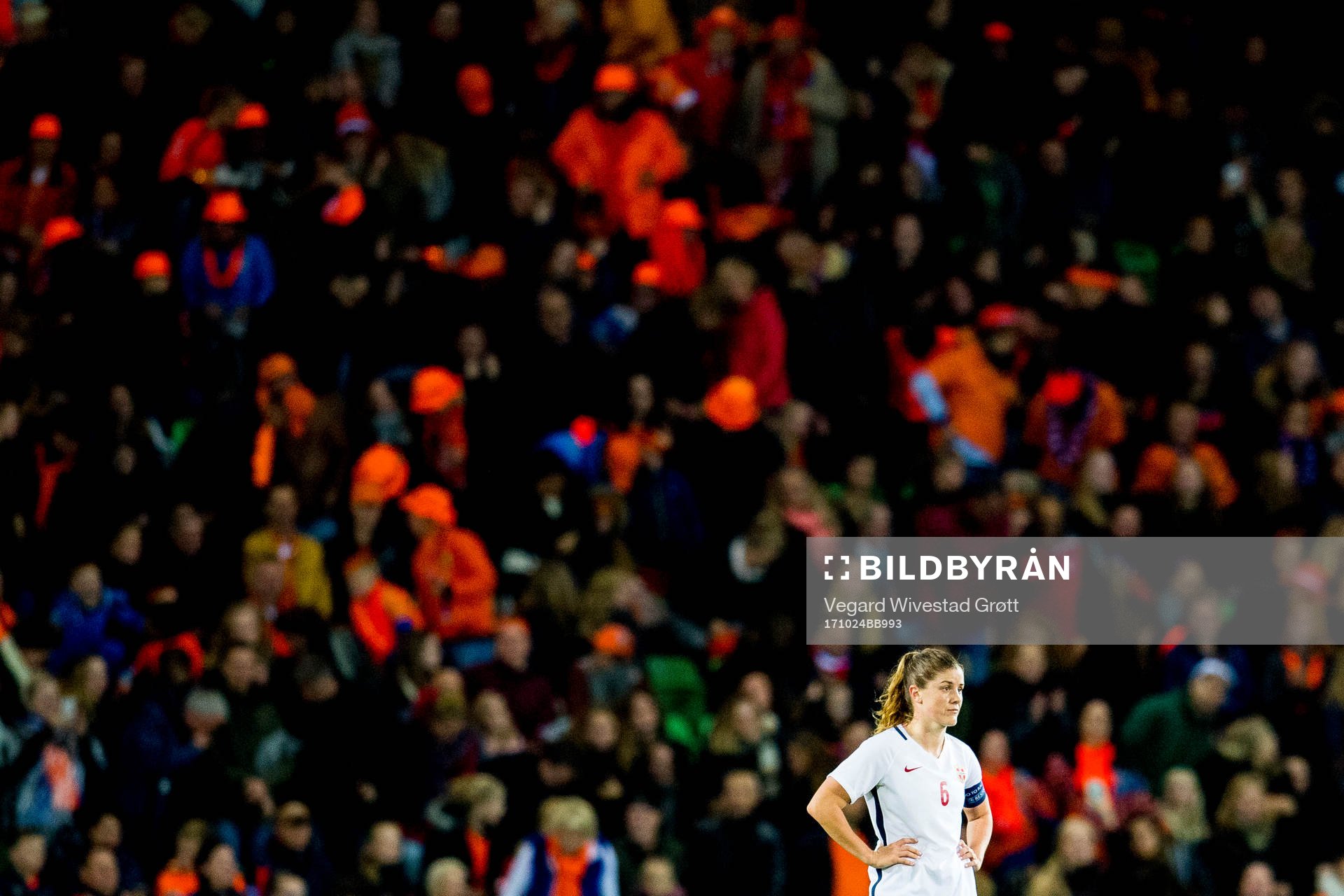 Maren Mjelde of Norway looks dejected as Netherlands score